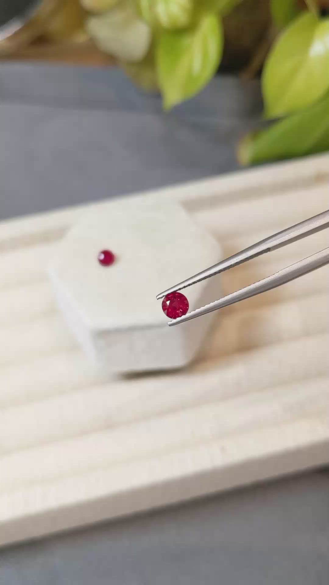 0.98 Ct.Tw.Total Carat Weight Ruby Pair from Burma (Myanmar) Size Video