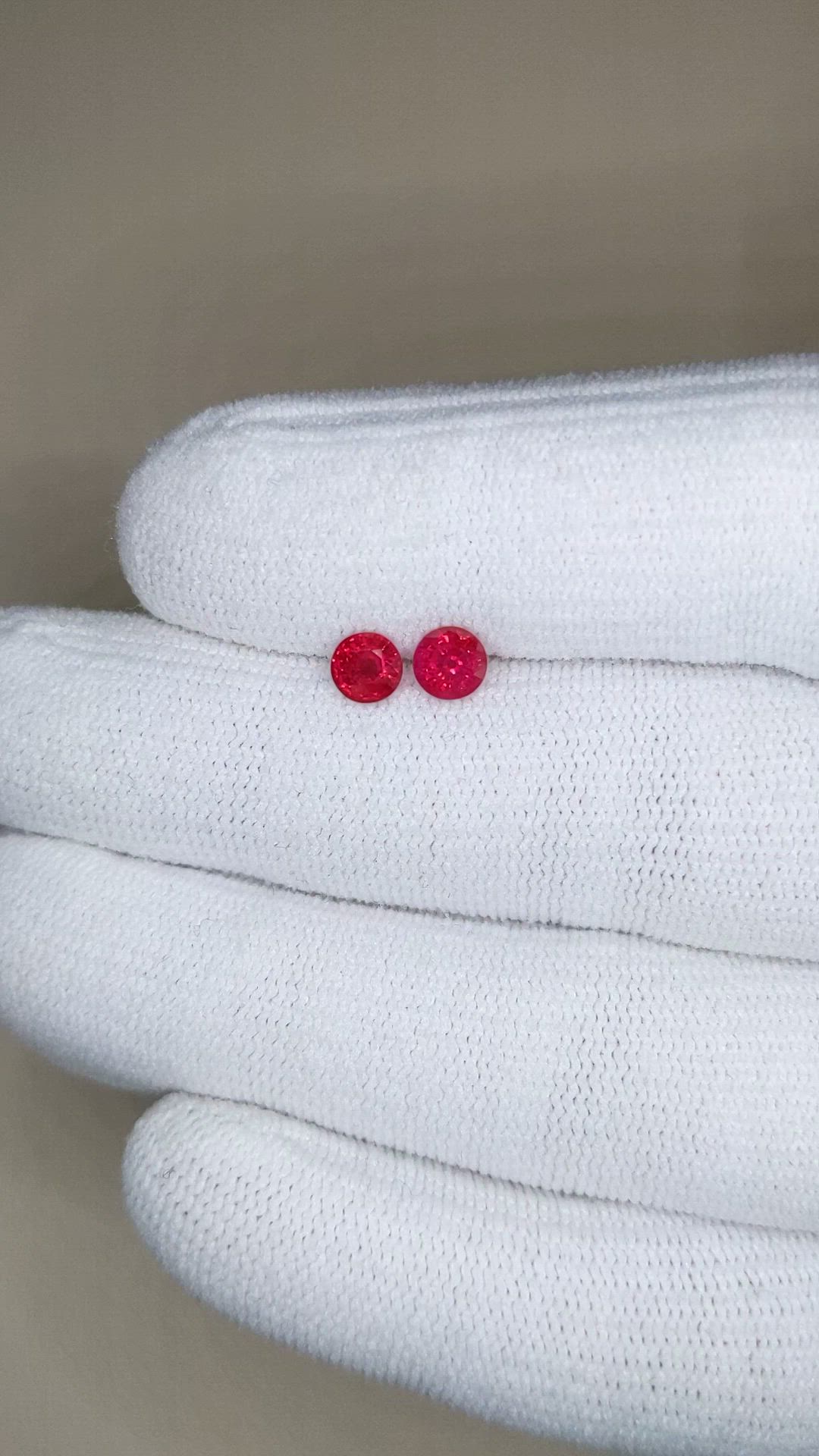0.98 Ct.Tw.Total Carat Weight Ruby Pair from Burma (Myanmar) Size Video