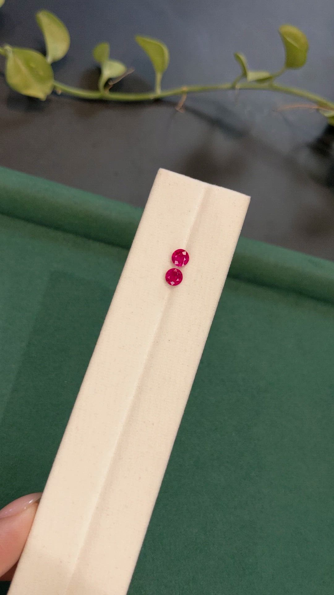 1.02 Ct.Tw.Total Carat Weight Pinkish Red Ruby Pair from Burma (Myanmar) Size Video