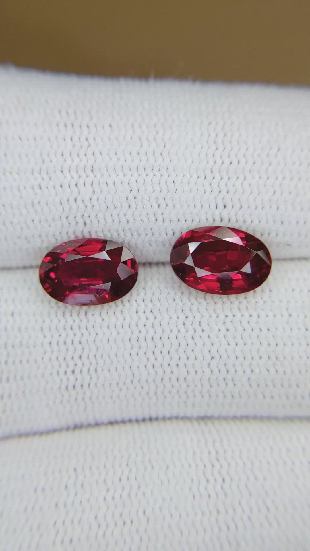 5.05 Ct.Tw.Total Carat Weight Ruby Pair from Mozambique Size Video