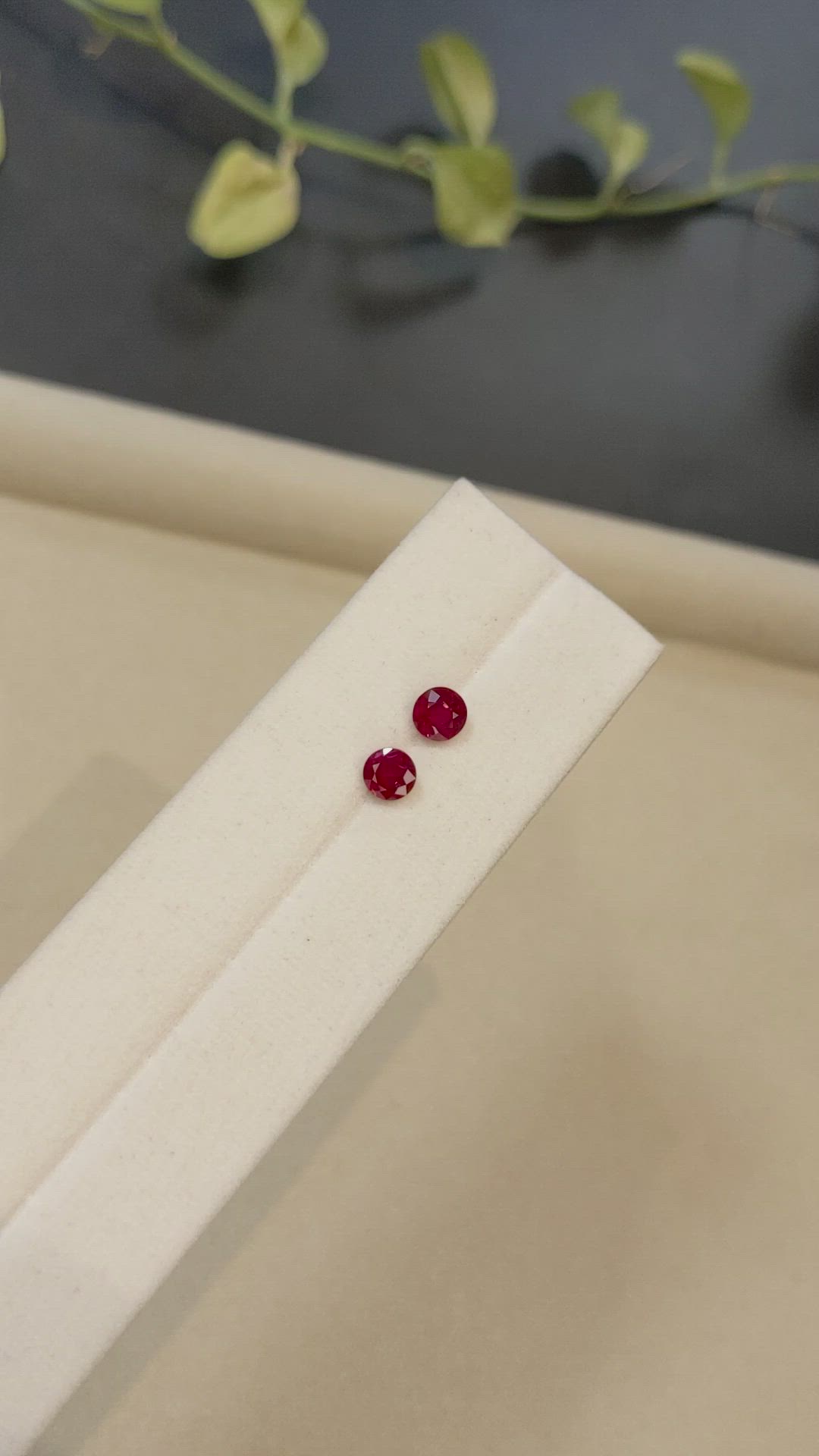1.39 Ct.Tw.Total Carat Weight Ruby Pair from Mozambique Size Video