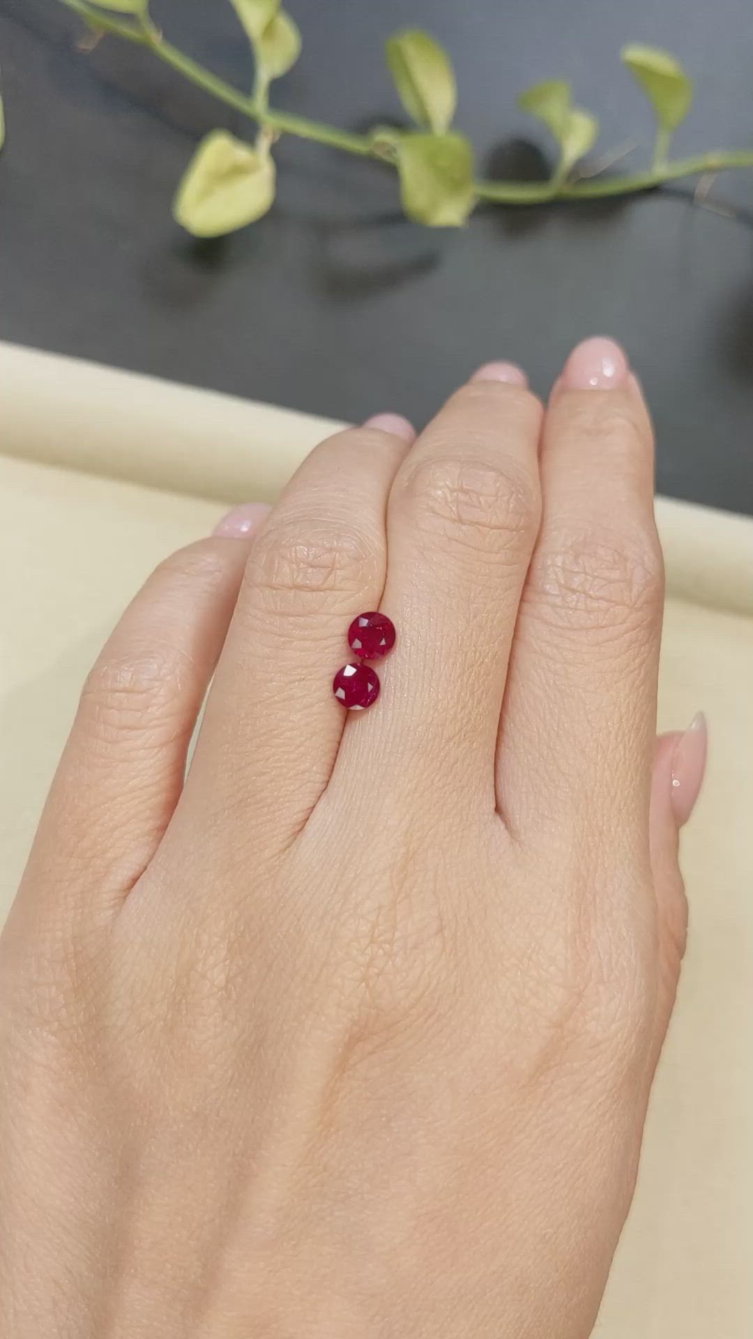 1.39 Ct.Tw.Total Carat Weight Ruby Pair from Mozambique Size Video