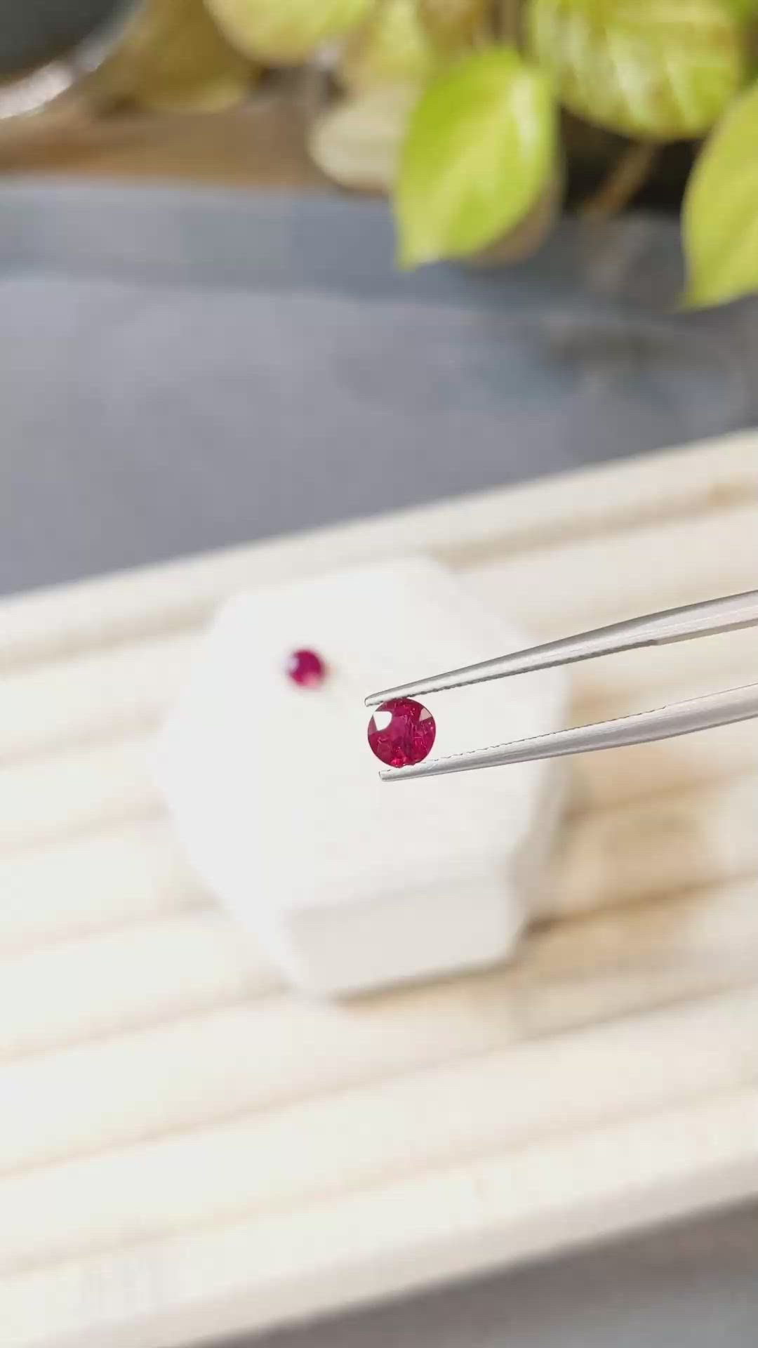 1.14 Ct.Tw.Total Carat Weight Ruby Pair from Mozambique Size Video