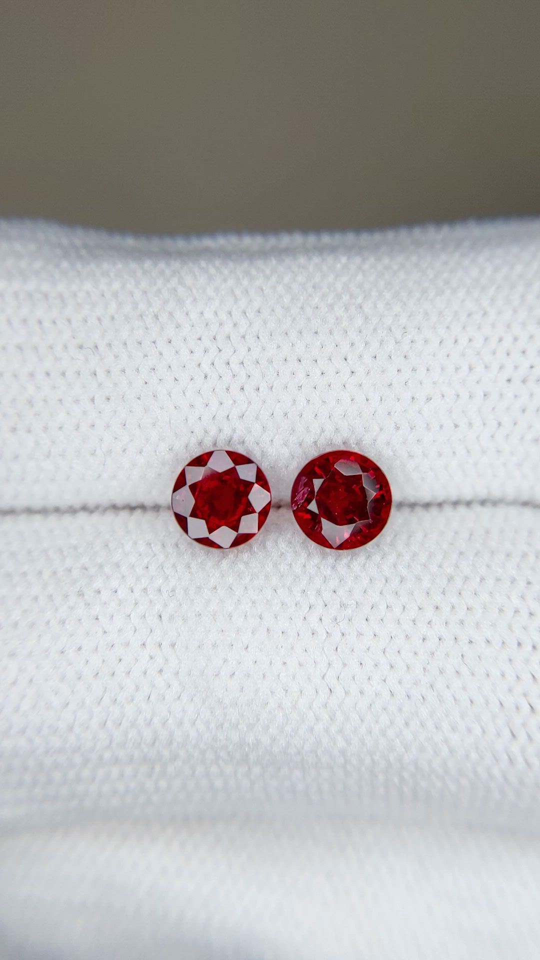 1.74&nbsp;Ct.Tw.Total Carat Weight Ruby Pair from Mozambique Size Video