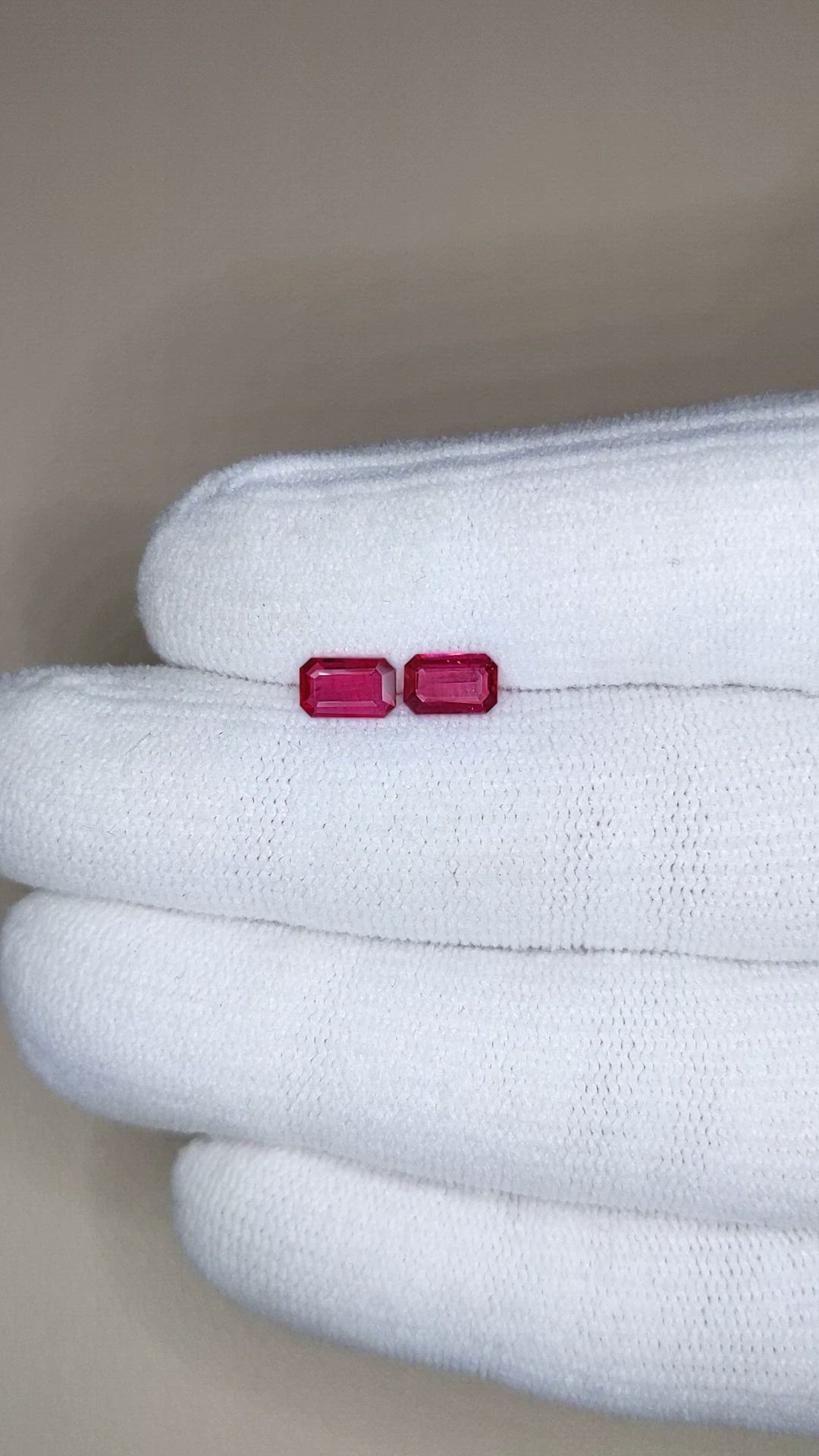 1.03 Ct.Tw.Total Carat Weight Purplish Red Ruby Pair from Mozambique Size Video