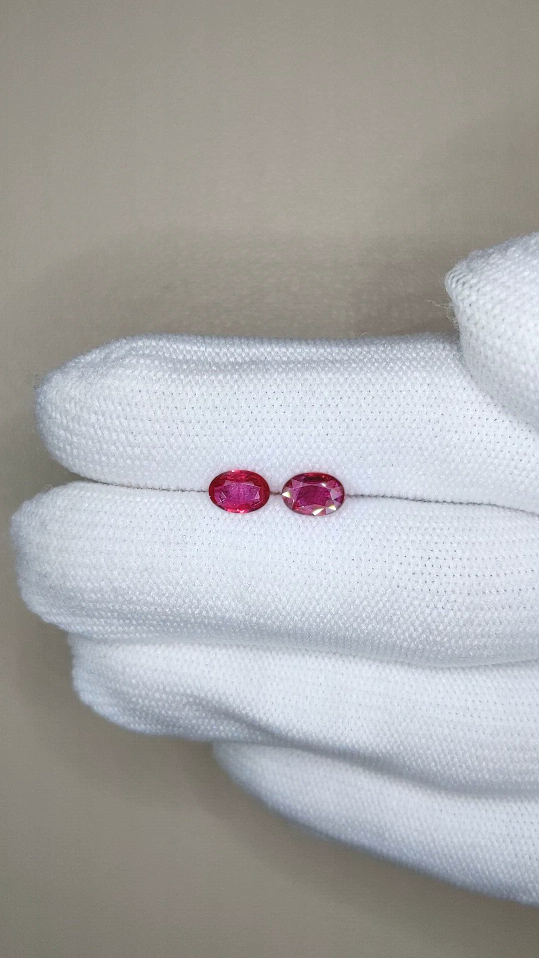 1.22 Ct.Tw.Total Carat Weight Purplish Red Ruby Pair from Mozambique Size Video
