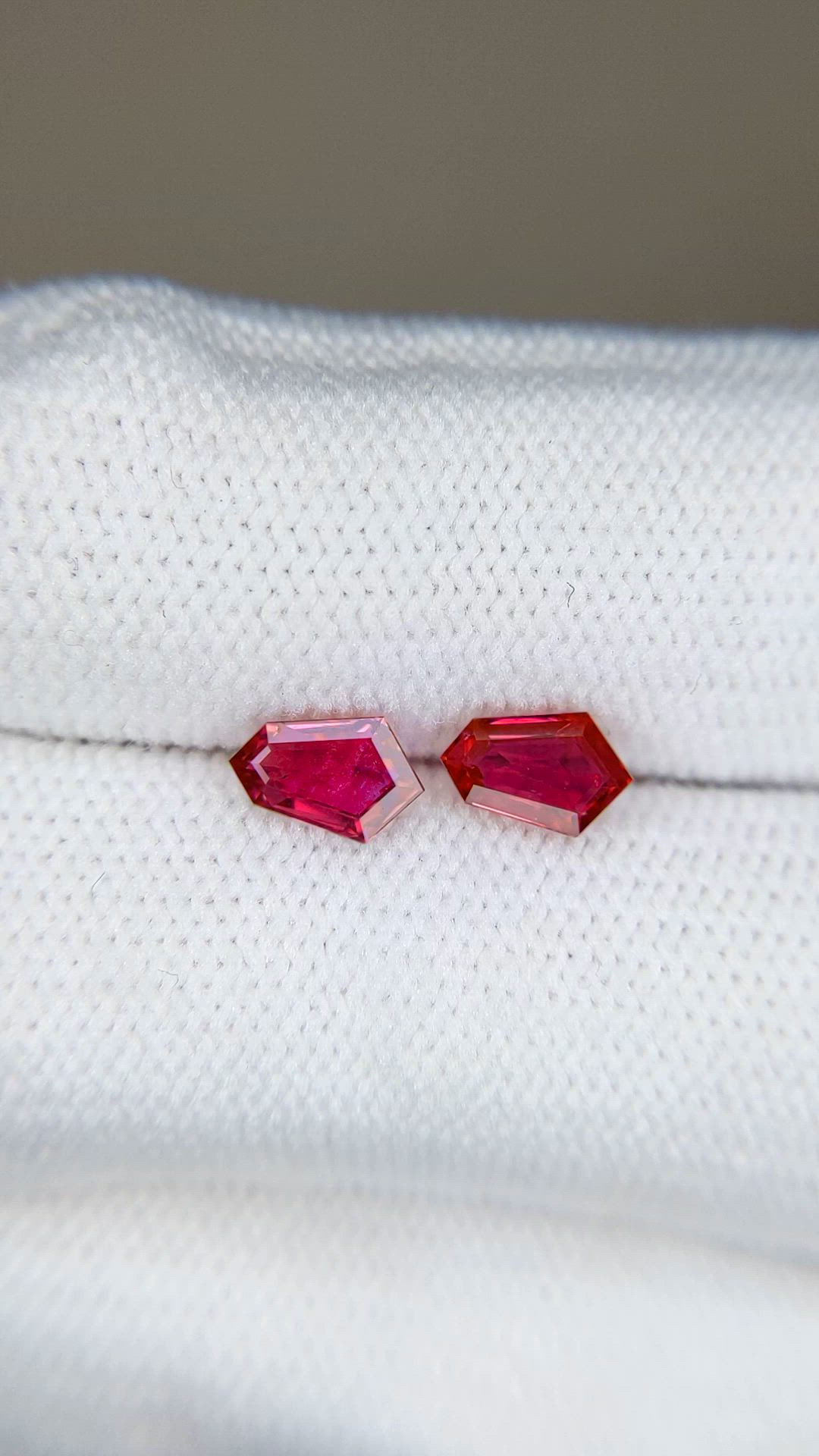 1.19 Ct.Tw.Total Carat Weight Ruby Pair from Mozambique Size Video