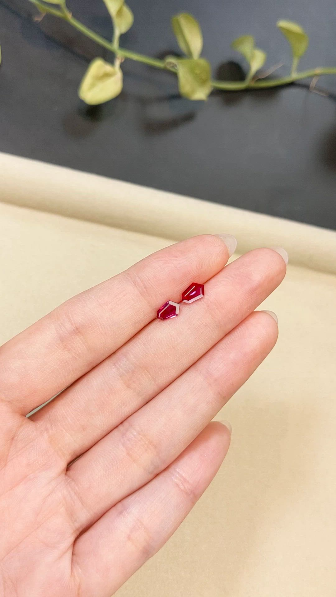 1.19 Ct.Tw.Total Carat Weight Ruby Pair from Mozambique Size Video