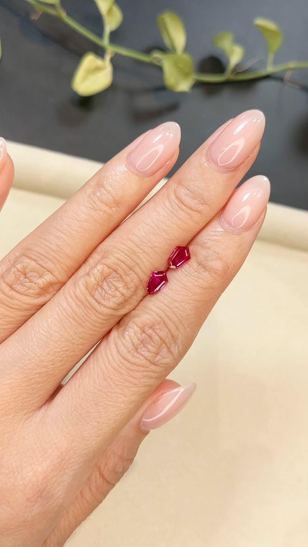 1.19 Ct.Tw.Total Carat Weight Ruby Pair from Mozambique Size Video