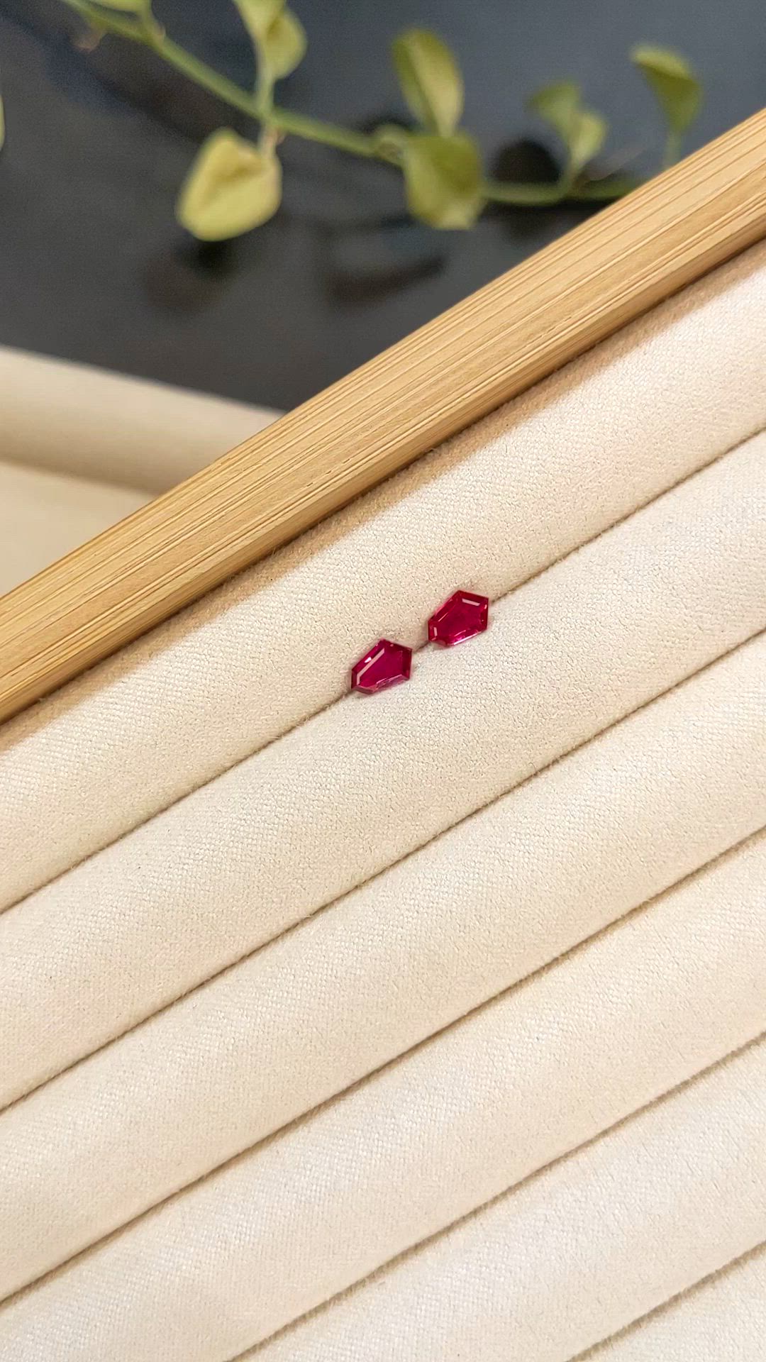 1.19 Ct.Tw.Total Carat Weight Ruby Pair from Mozambique Size Video