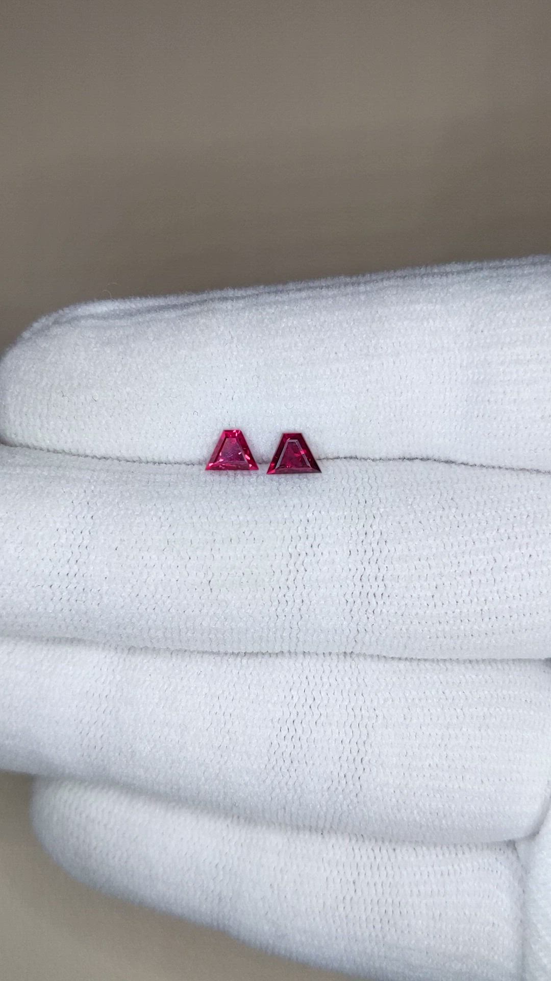 0.73&nbsp;Ct.Tw.Total Carat Weight Pinkish Red Ruby Pair from Mozambique Size Video
