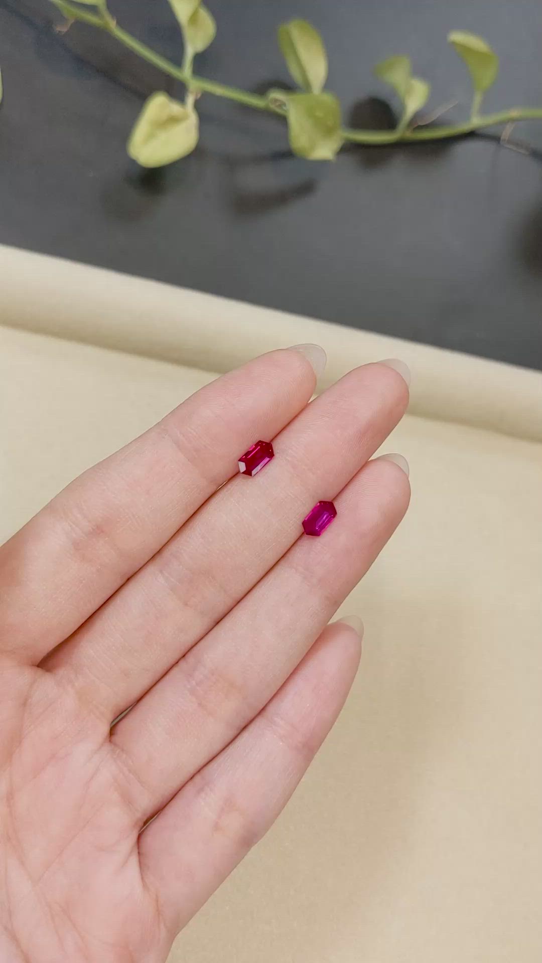 1.00&nbsp;Ct.Tw.Total Carat Weight Pinkish Red Ruby Pair from Mozambique Size Video