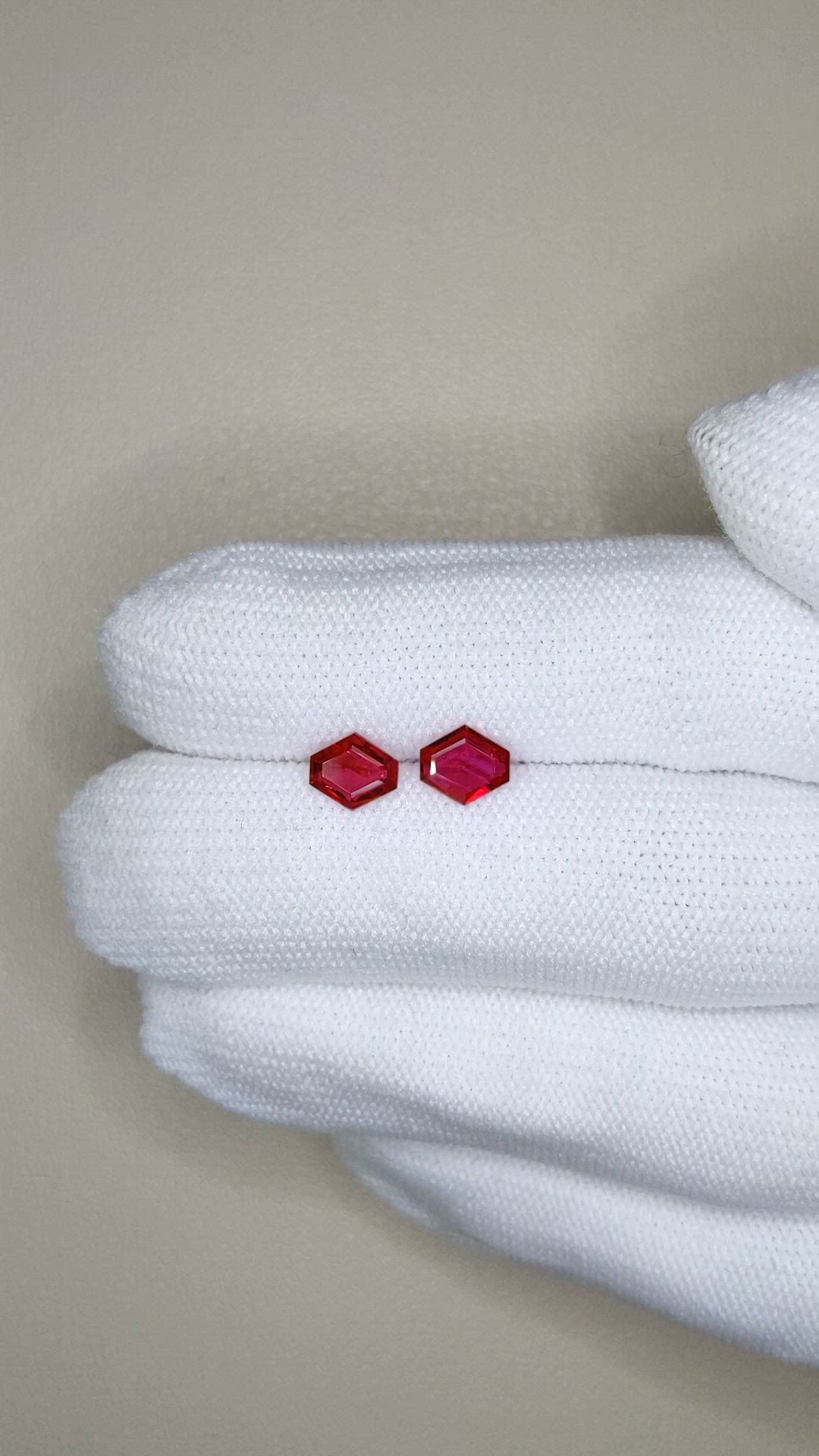 1.39 Ct.Tw.Total Carat Weight Ruby Pair from Mozambique Size Video
