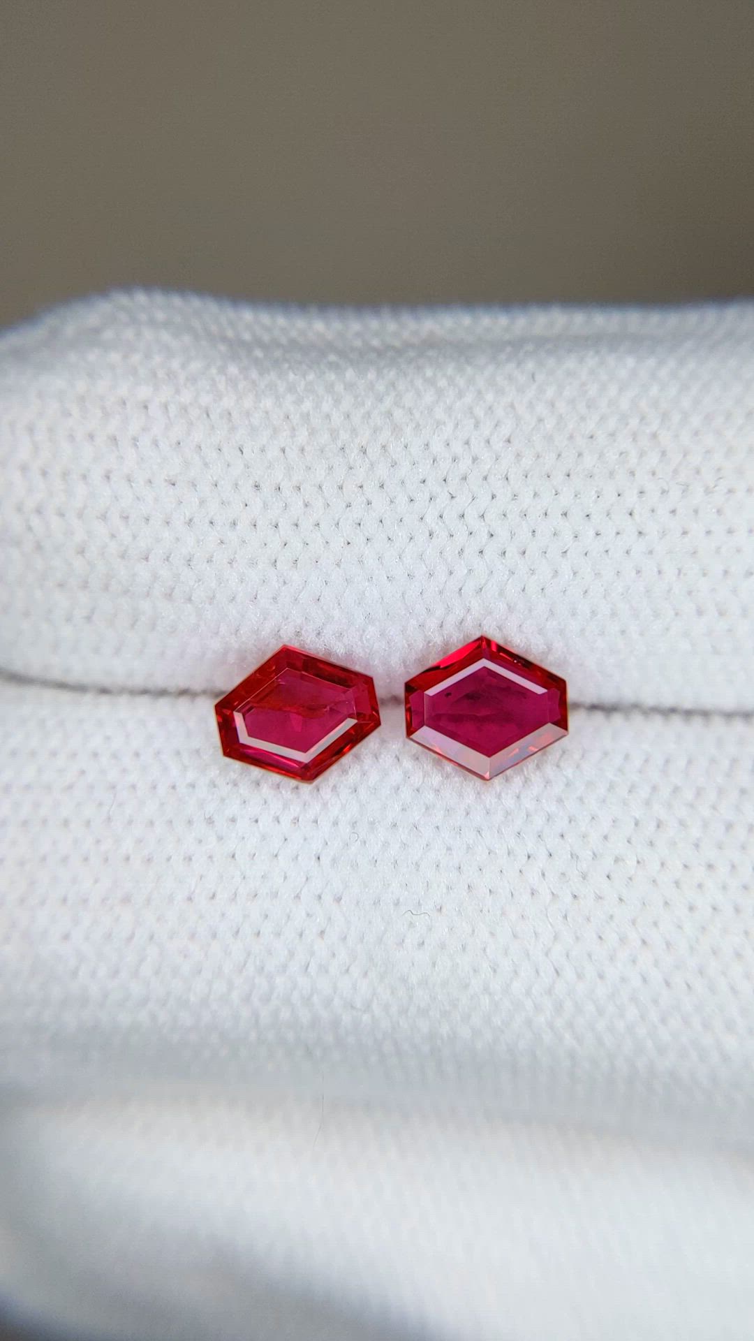 1.39 Ct.Tw.Total Carat Weight Ruby Pair from Mozambique Size Video