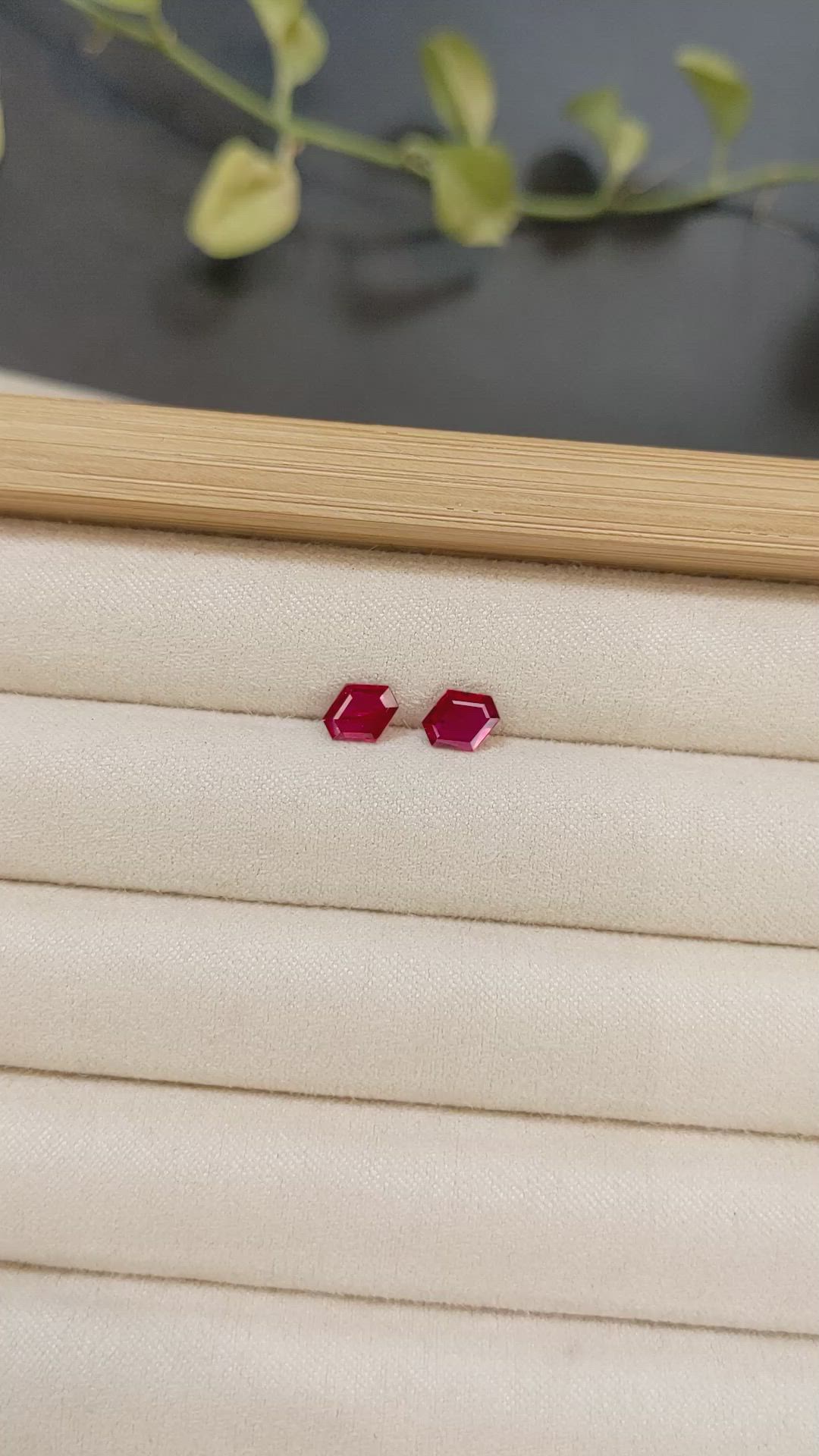 1.39 Ct.Tw.Total Carat Weight Ruby Pair from Mozambique Size Video