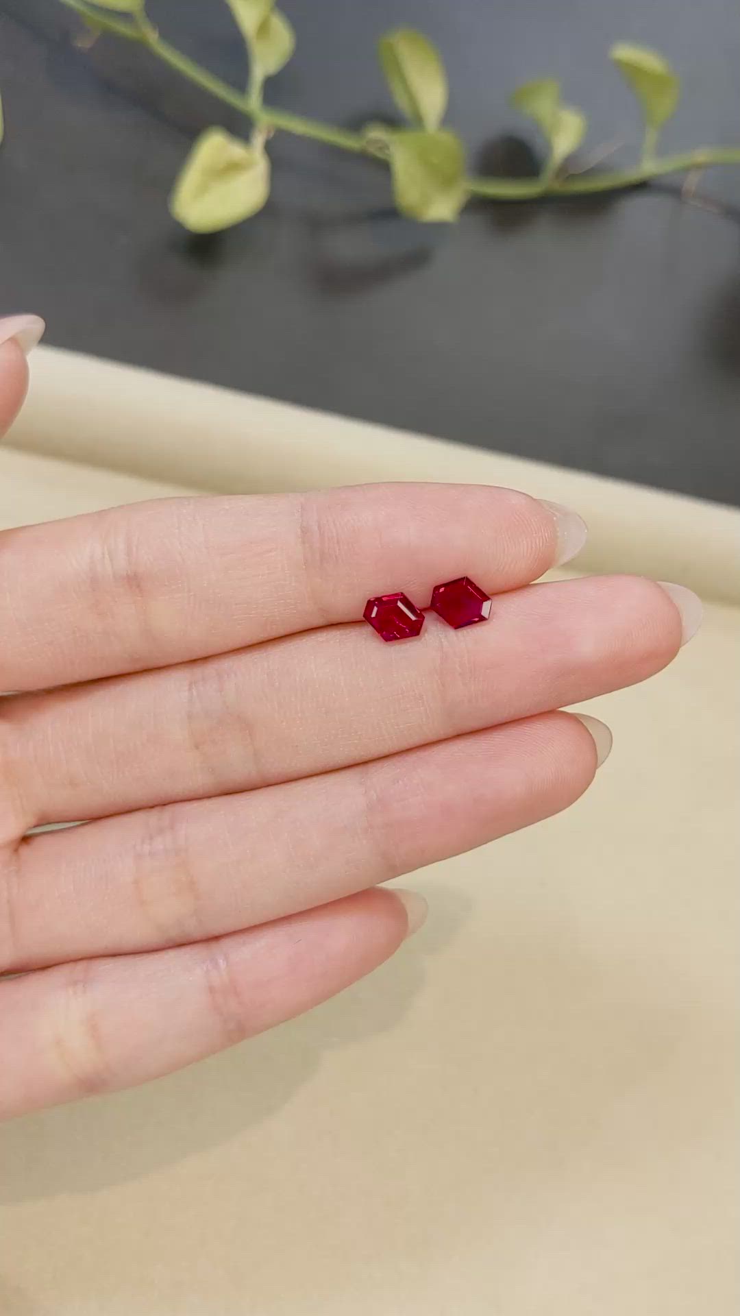 1.39 Ct.Tw.Total Carat Weight Ruby Pair from Mozambique Size Video