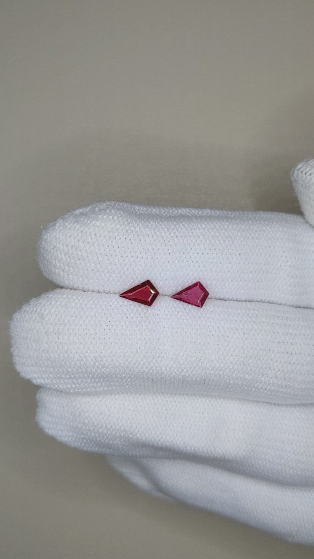 0.74 Ct.Tw.Total Carat Weight Ruby Pair from Mozambique Size Video