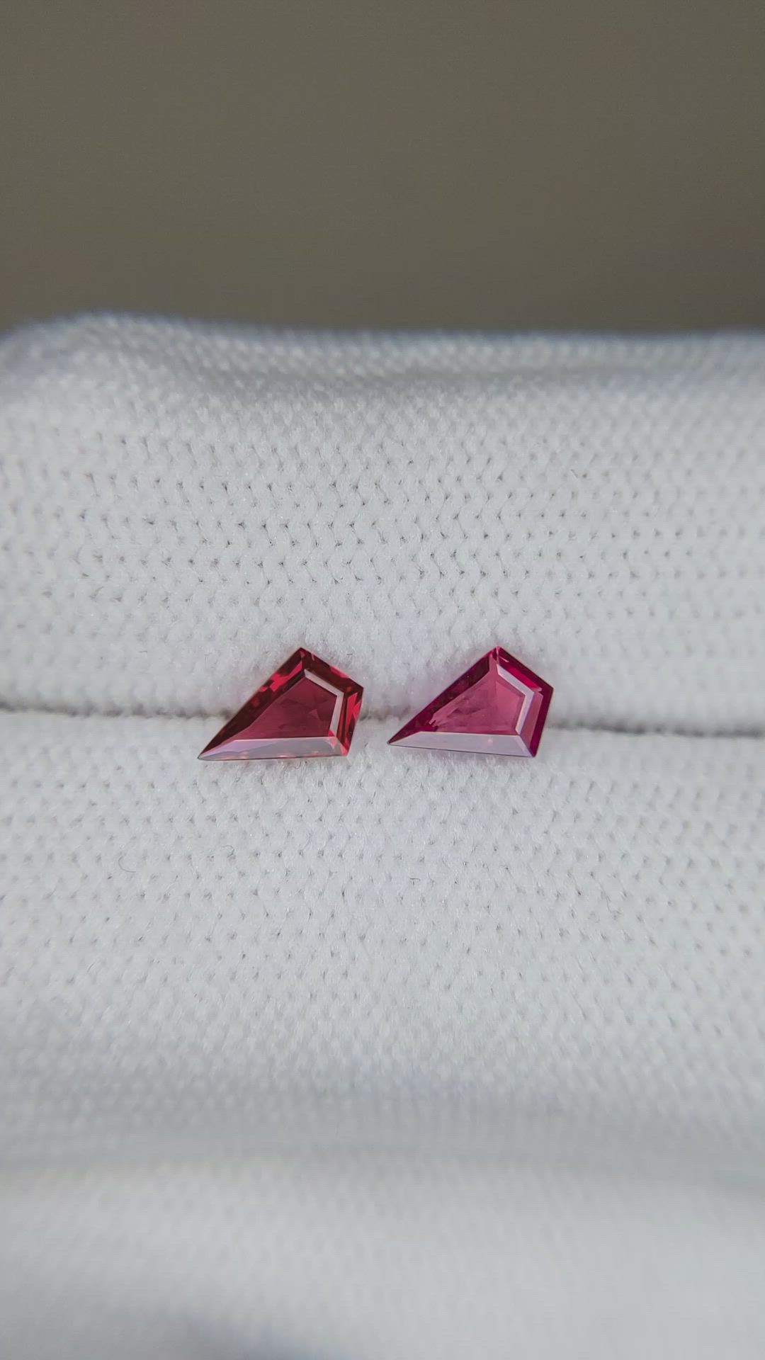 0.74 Ct.Tw.Total Carat Weight Ruby Pair from Mozambique Size Video