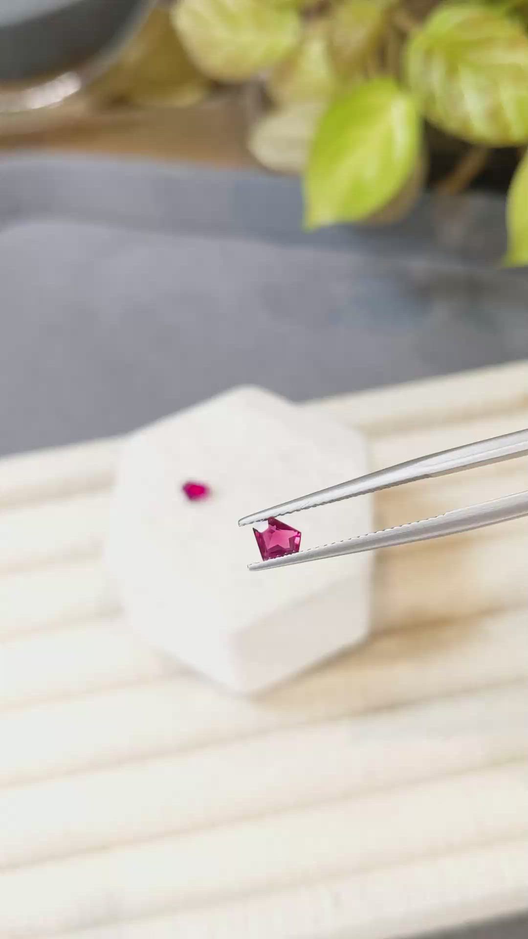0.81 Ct.Tw.Total Carat Weight Pinkish Red Ruby Pair from Mozambique Size Video