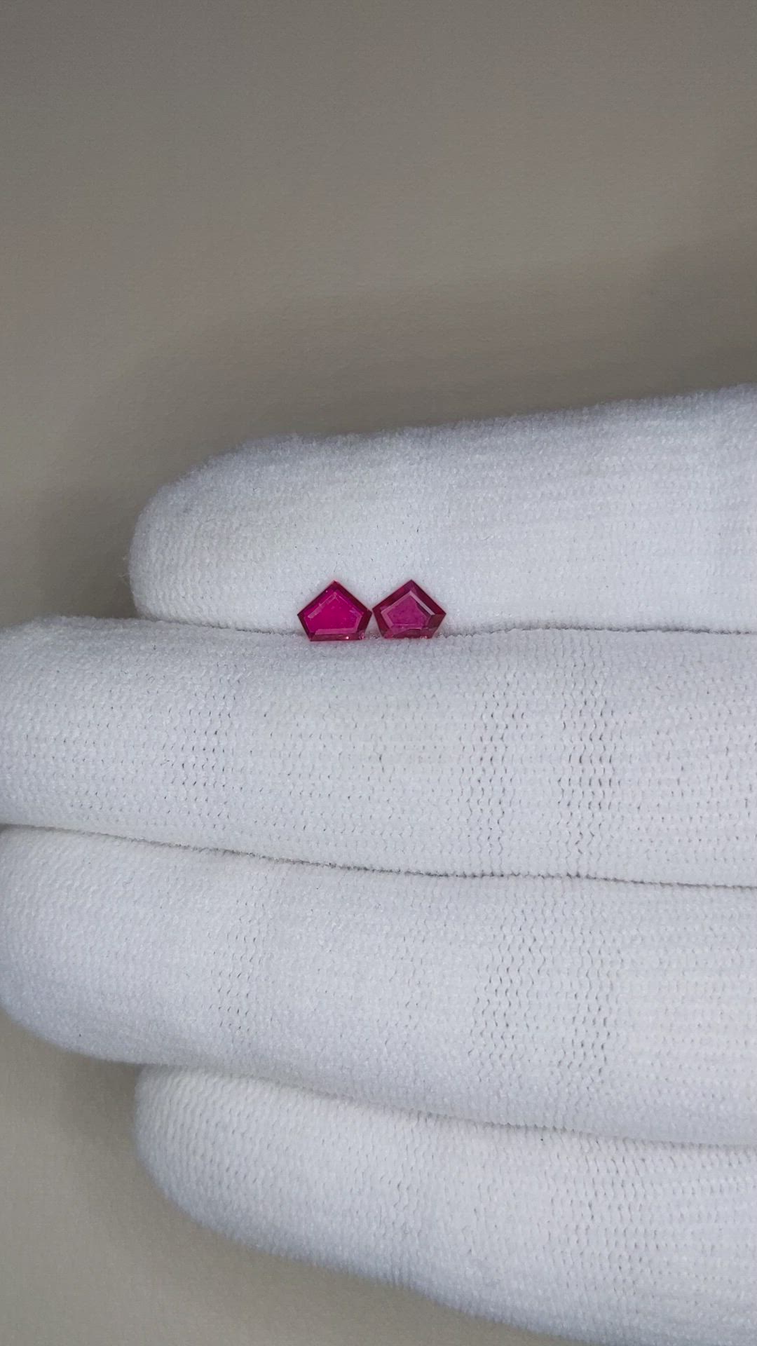0.81 Ct.Tw.Total Carat Weight Pinkish Red Ruby Pair from Mozambique Size Video