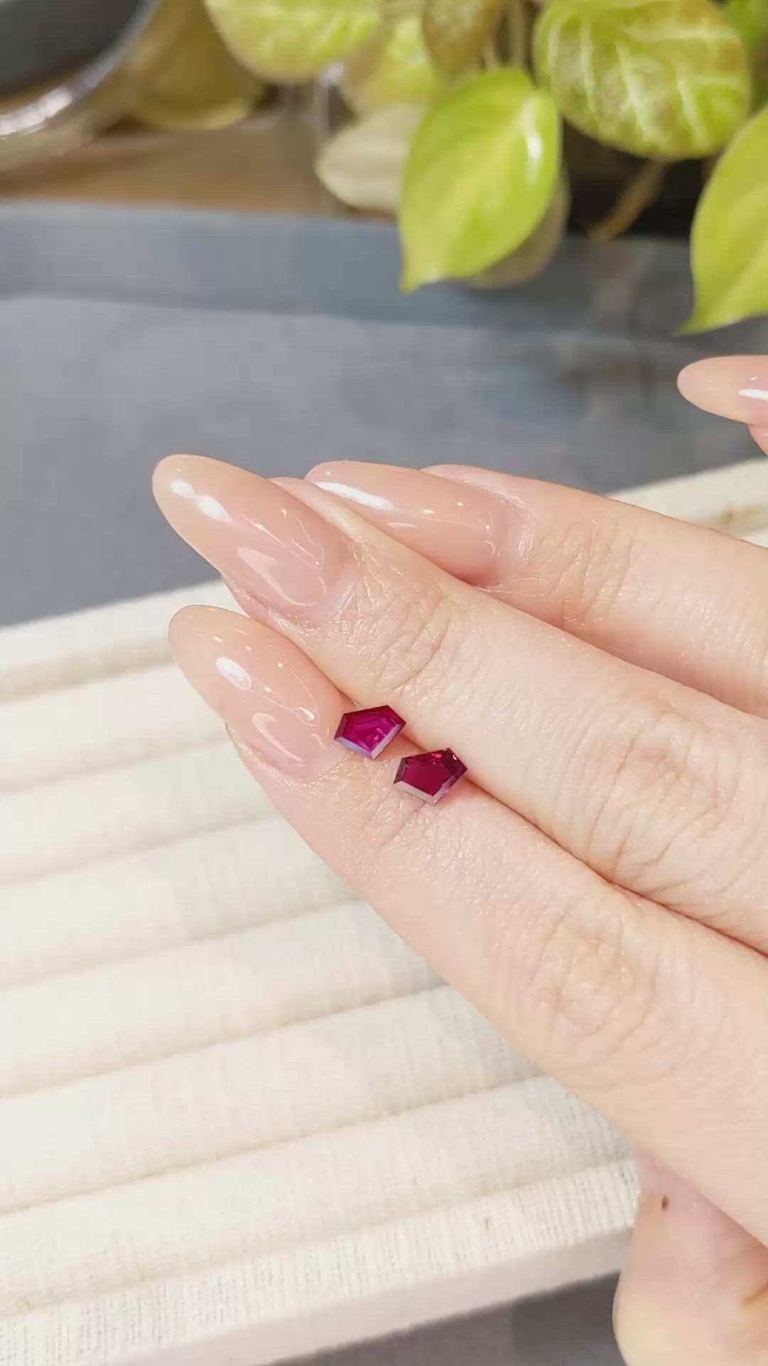 1.18 Ct.Tw.Total Carat Weight Ruby Pair from Mozambique Size Video