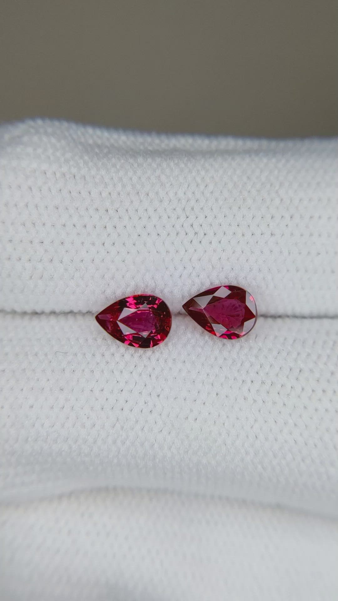 1.21 Ct.Tw.Total Carat Weight Ruby Pair from Mozambique Size Video
