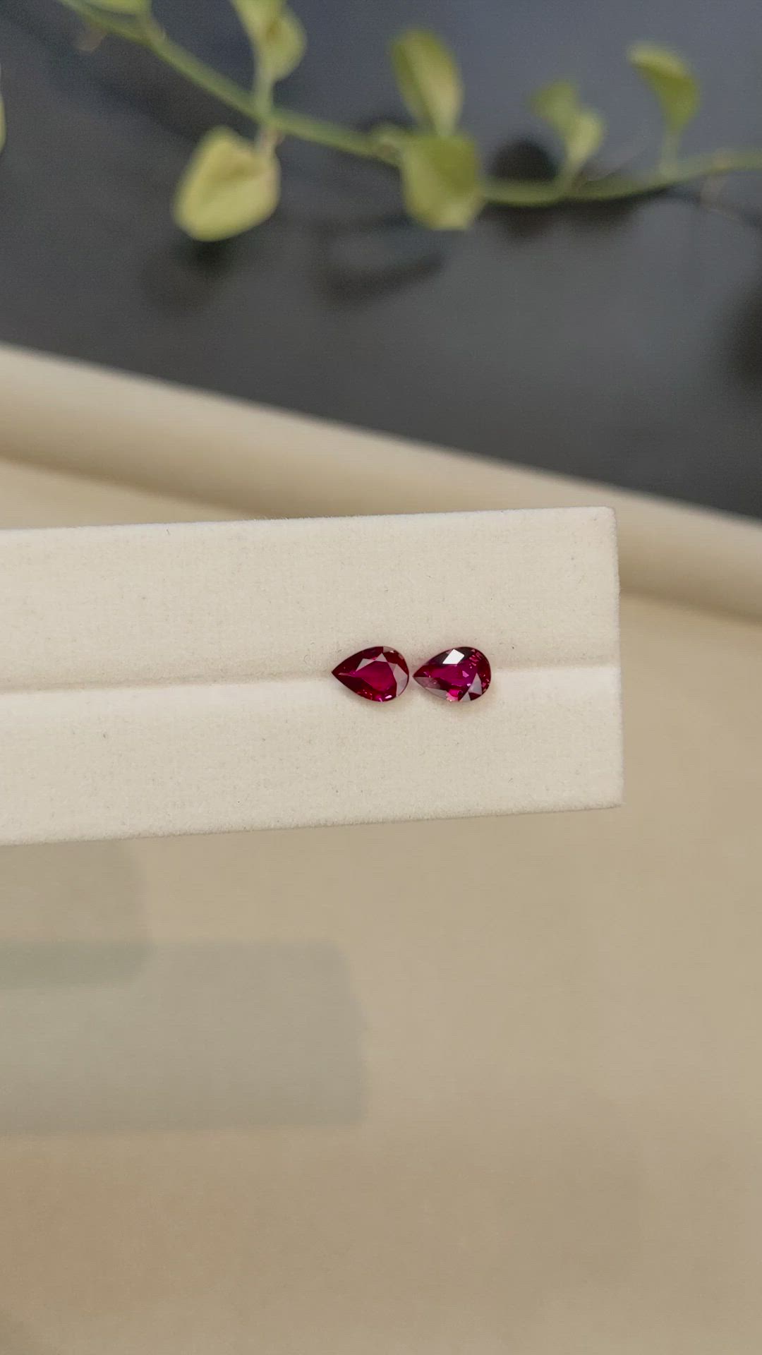 1.21 Ct.Tw.Total Carat Weight Ruby Pair from Mozambique Size Video