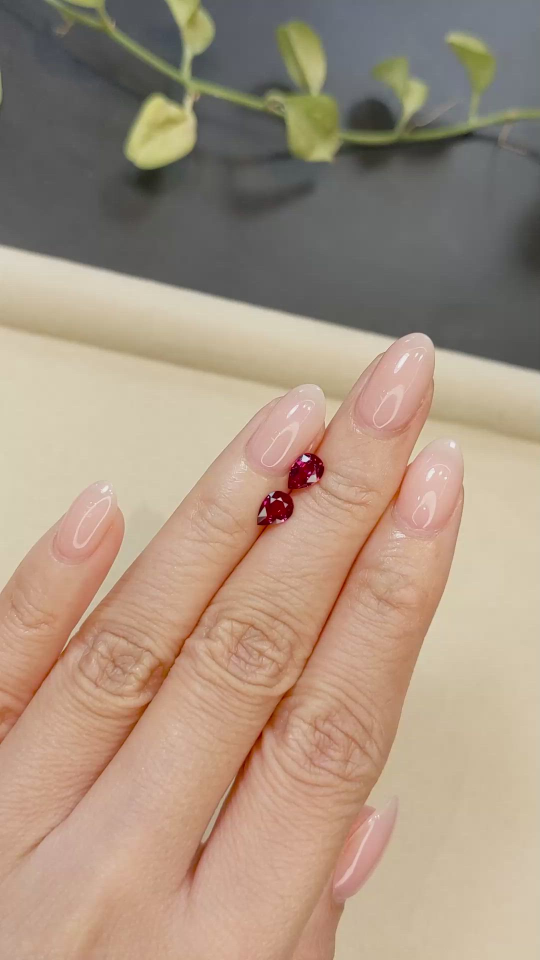 1.21 Ct.Tw.Total Carat Weight Ruby Pair from Mozambique Size Video