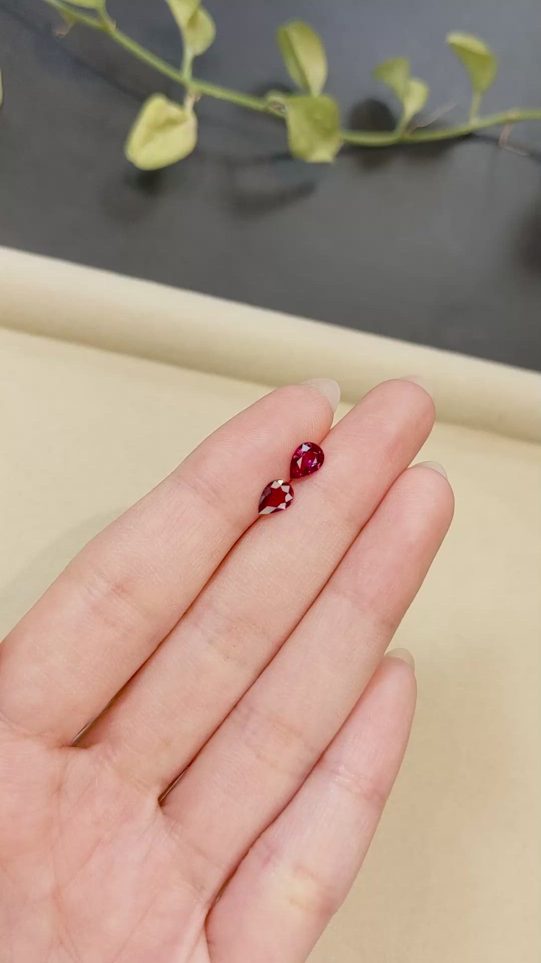 1.21 Ct.Tw.Total Carat Weight Ruby Pair from Mozambique Size Video