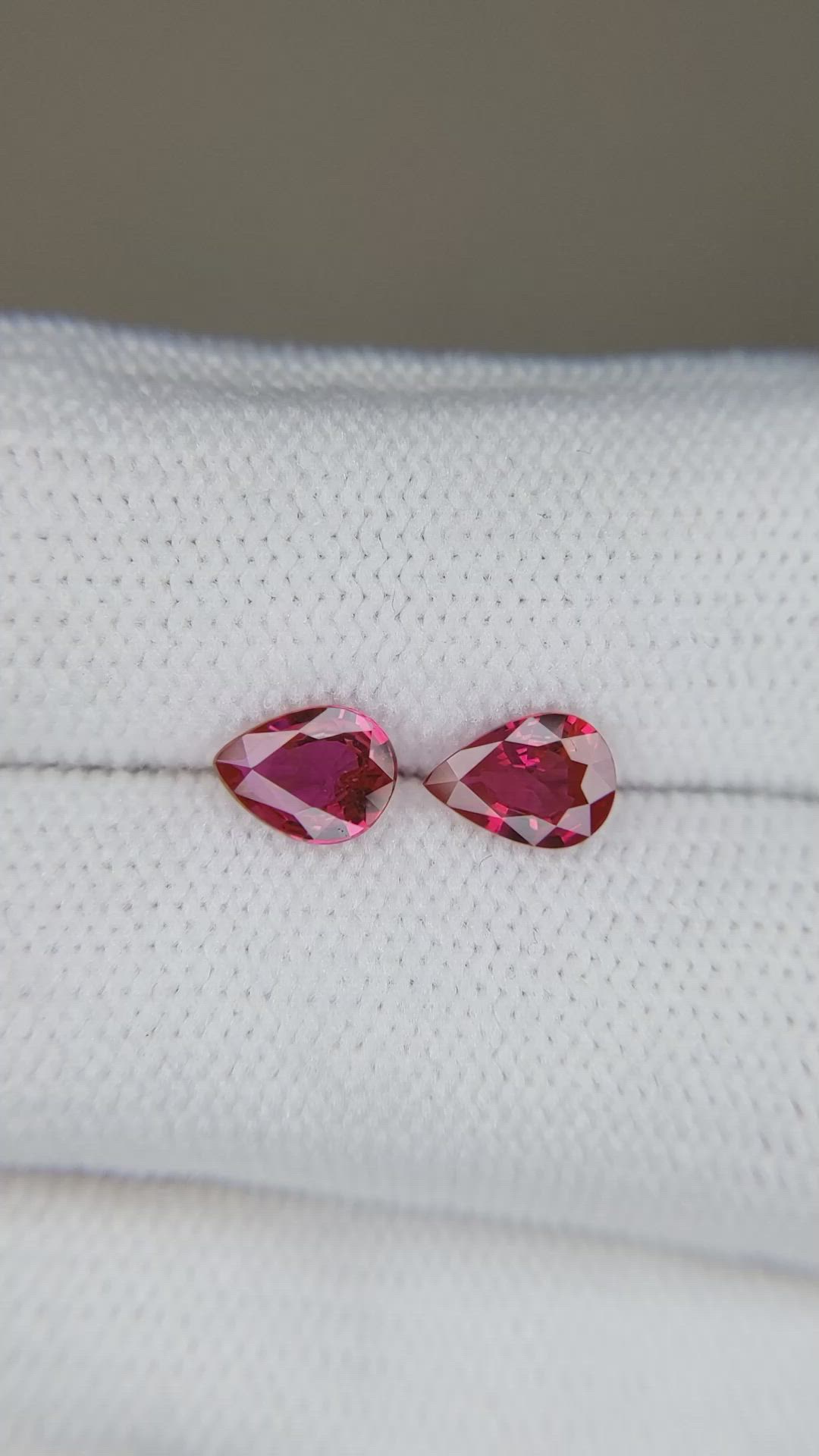 1.22 Ct.Tw.Total Carat Weight Ruby Pair from Mozambique Size Video