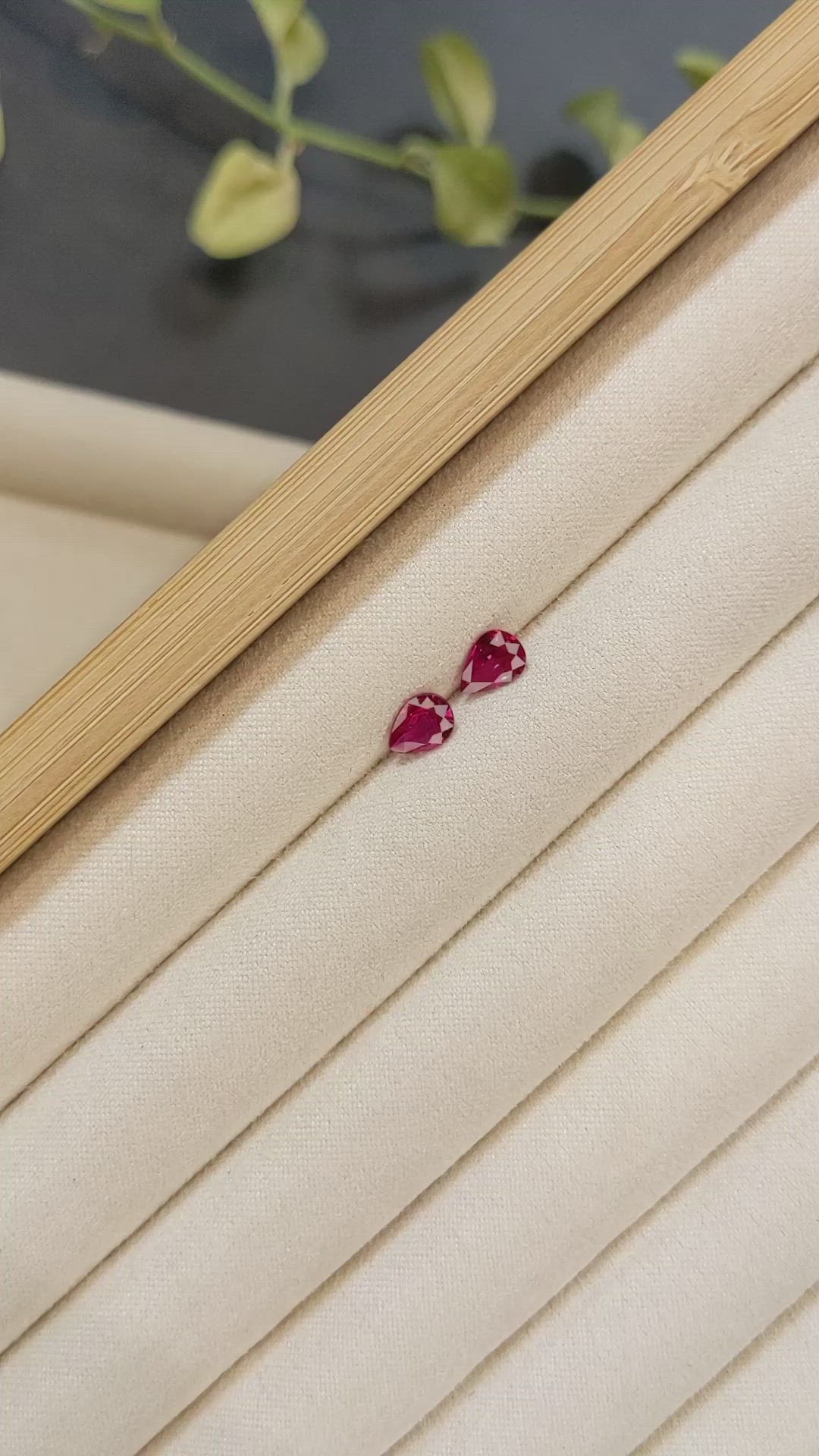 1.22 Ct.Tw.Total Carat Weight Ruby Pair from Mozambique Size Video