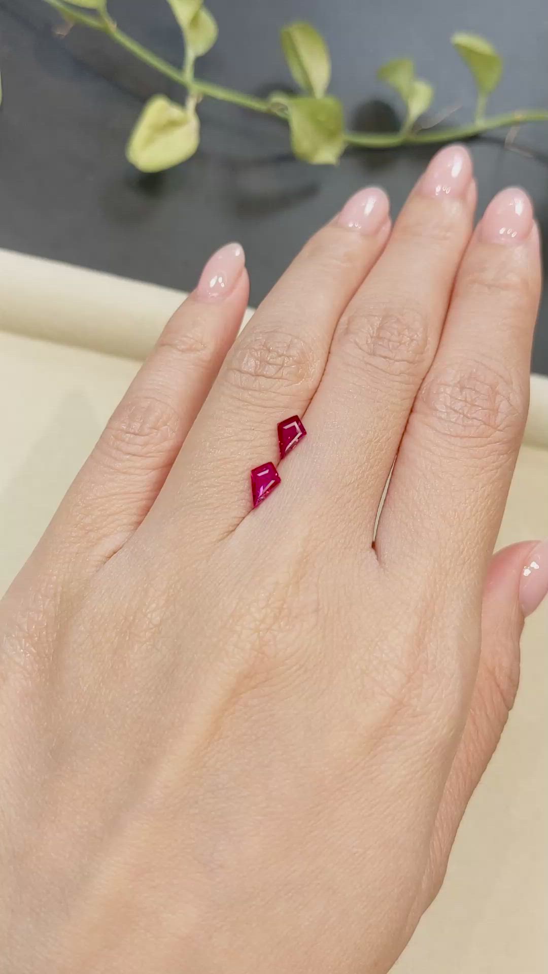 1.01&nbsp;Ct.Tw.Total Carat Weight Ruby Pair from Mozambique Size Video
