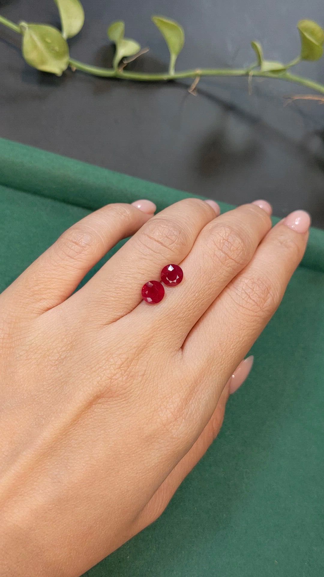 3.25&nbsp;Ct.Tw.Total Carat Weight Ruby Pair from Mozambique Size Video