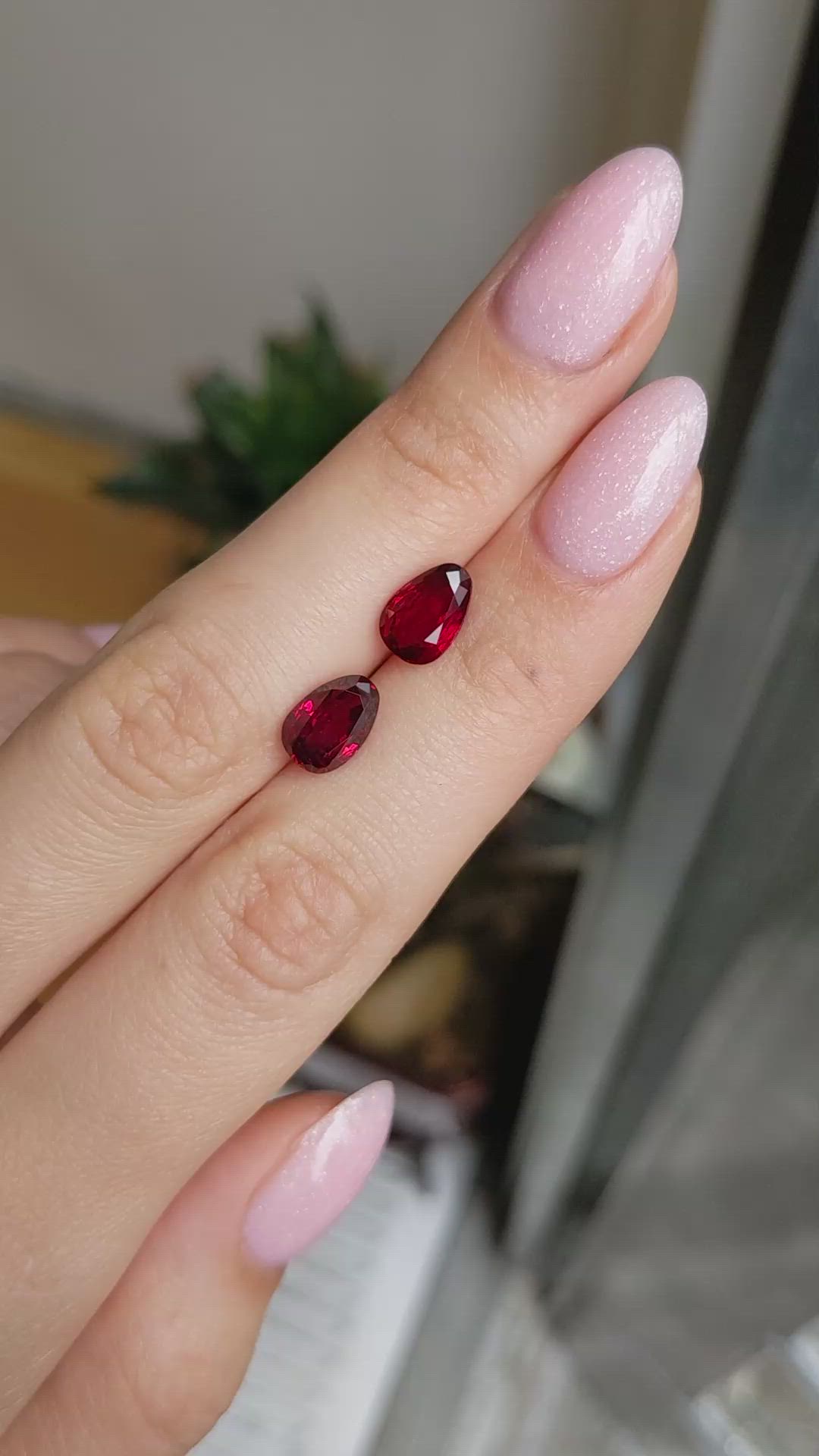 5.55 Ct.Tw.Total Carat Weight Ruby Pair from Mozambique Size Video