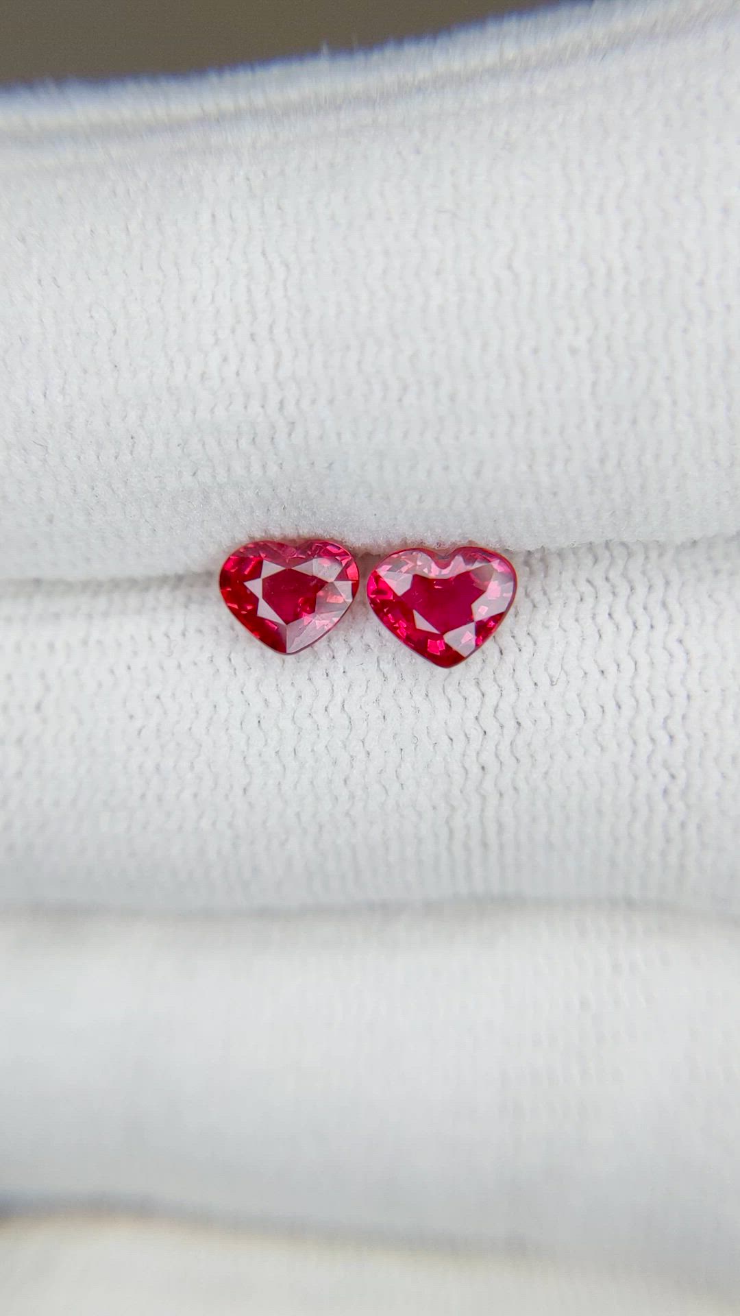 1.21 Ct.Tw.Total Carat Weight Pinkish Red Ruby Pair from Mozambique Size Video