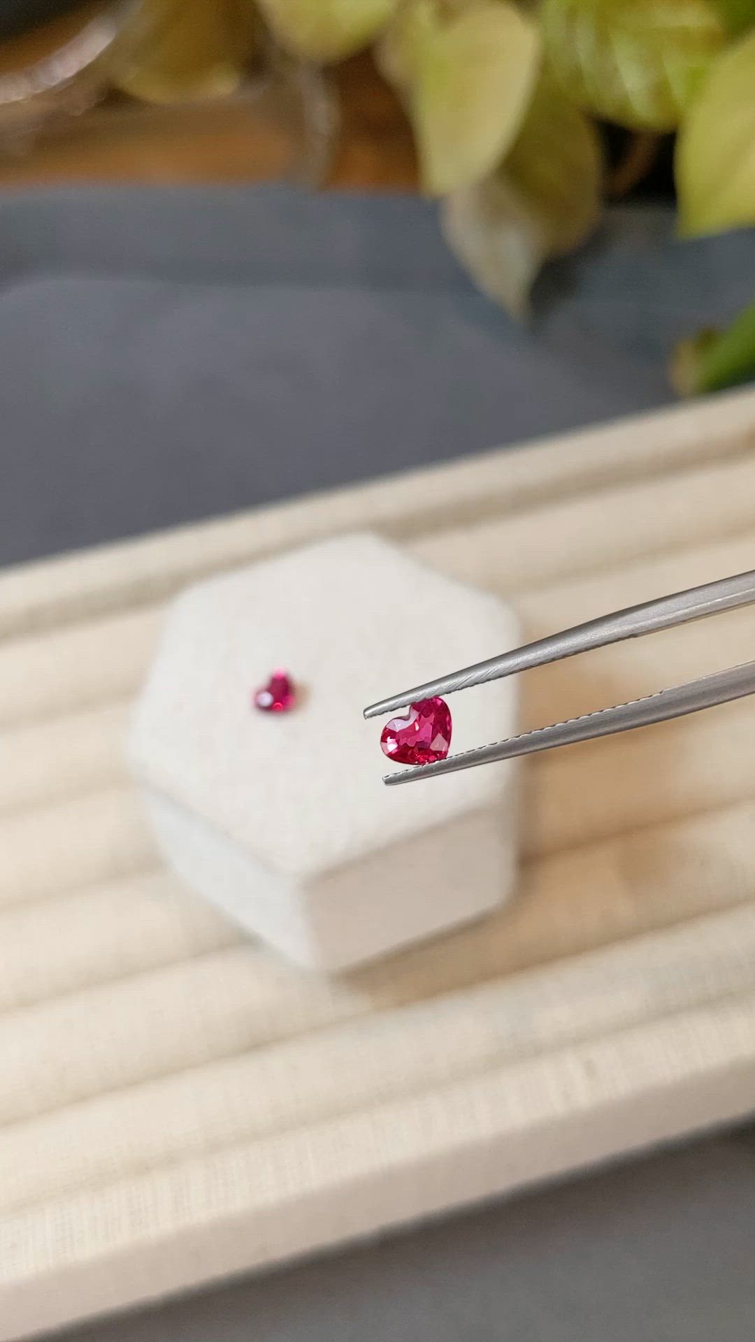1.21 Ct.Tw.Total Carat Weight Pinkish Red Ruby Pair from Mozambique Size Video