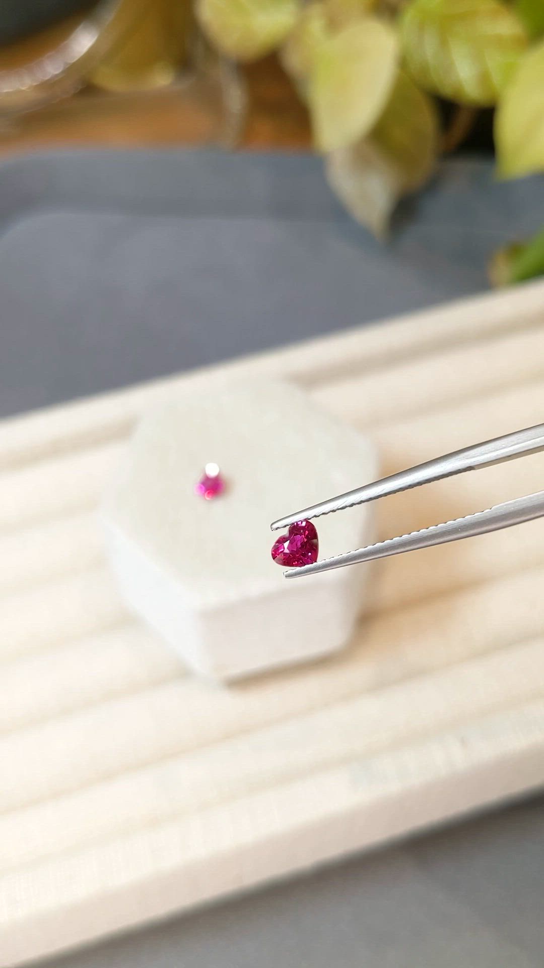 1.10 Ct.Tw.Total Carat Weight Pinkish Red Ruby Pair from Mozambique Size Video