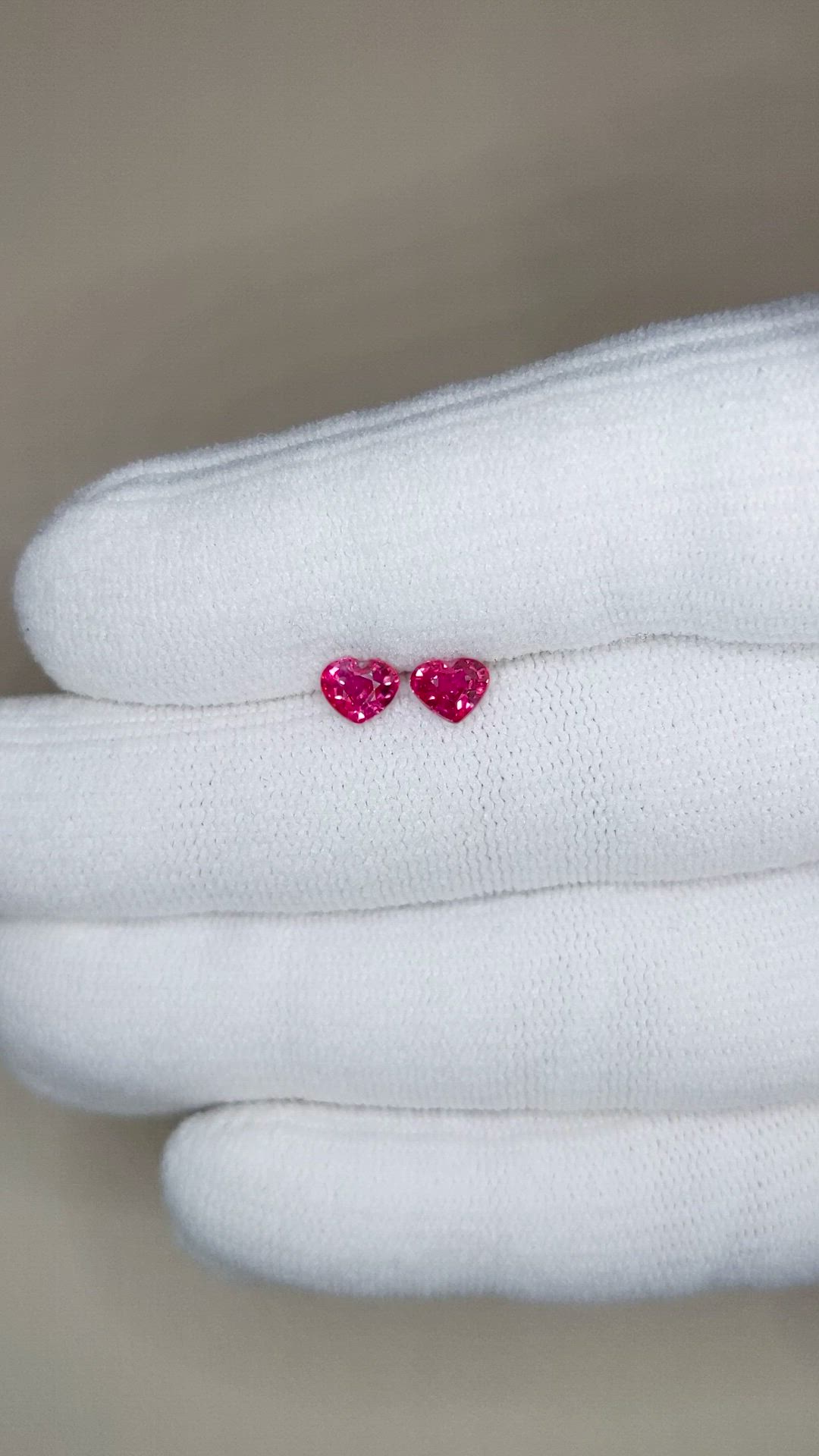 1.10 Ct.Tw.Total Carat Weight Pinkish Red Ruby Pair from Mozambique Size Video