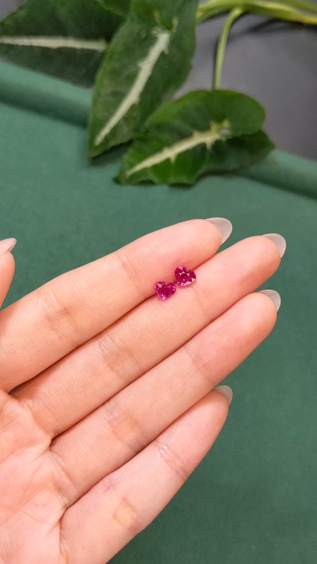 1.21 Ct.Tw.Total Carat Weight Pinkish Red Ruby Pair from Mozambique Size Video