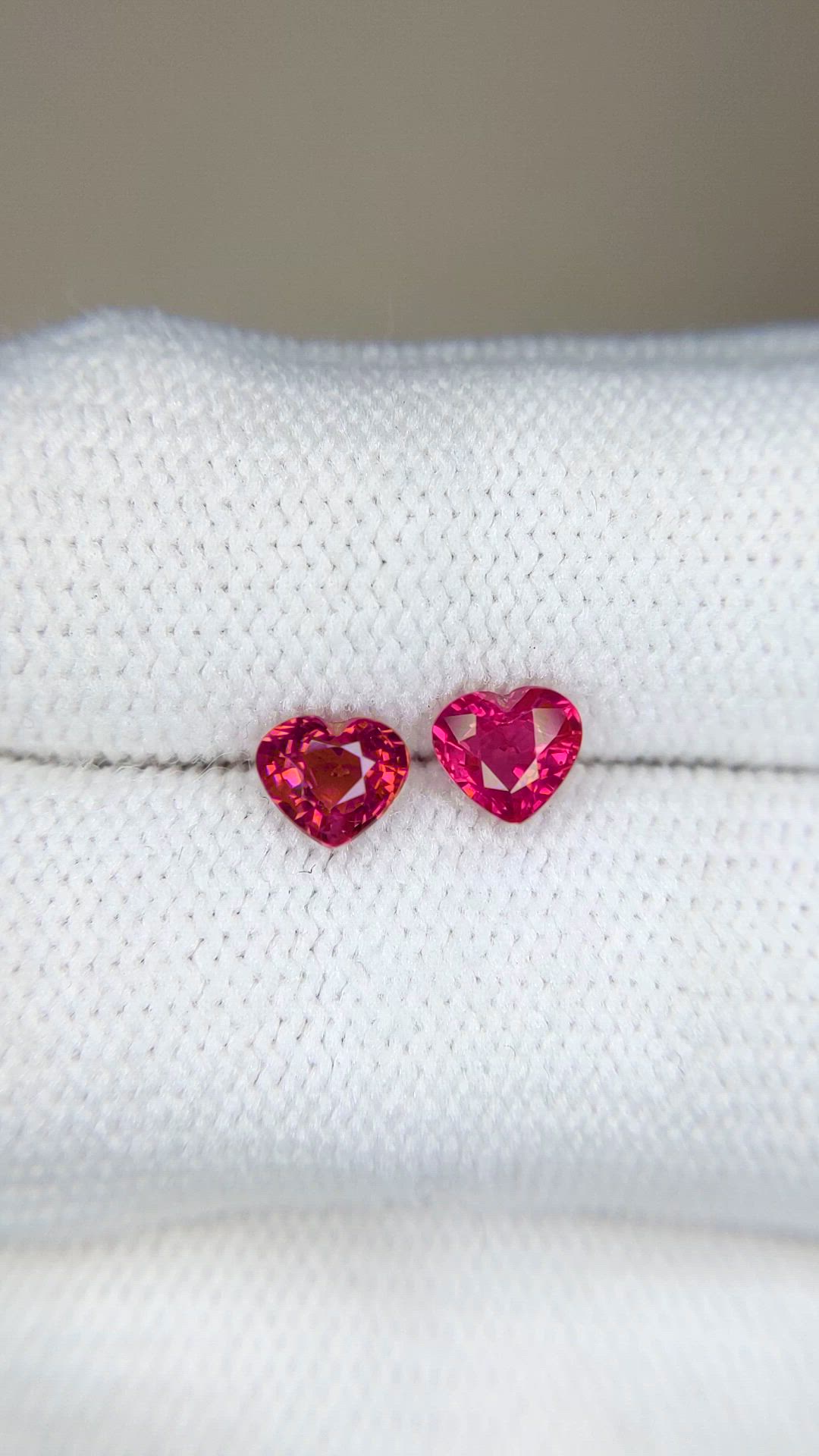 1.24 Ct.Tw.Total Carat Weight Ruby Pair from Mozambique Size Video