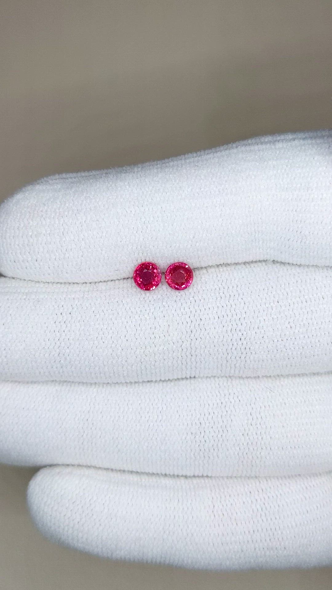 1.08 Ct.Tw.Total Carat Weight Pinkish Red Ruby Pair from Mozambique Size Video