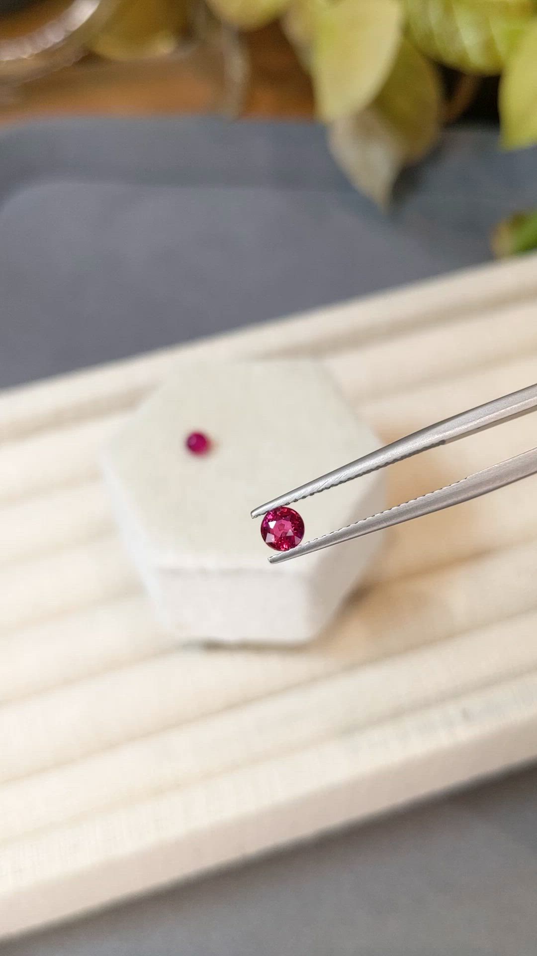 1.08 Ct.Tw.Total Carat Weight Pinkish Red Ruby Pair from Mozambique Size Video