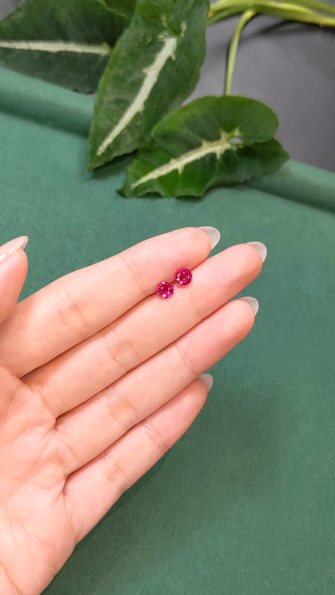 1.31 Ct.Tw.Total Carat Weight Pinkish Red Ruby Pair from Mozambique Size Video