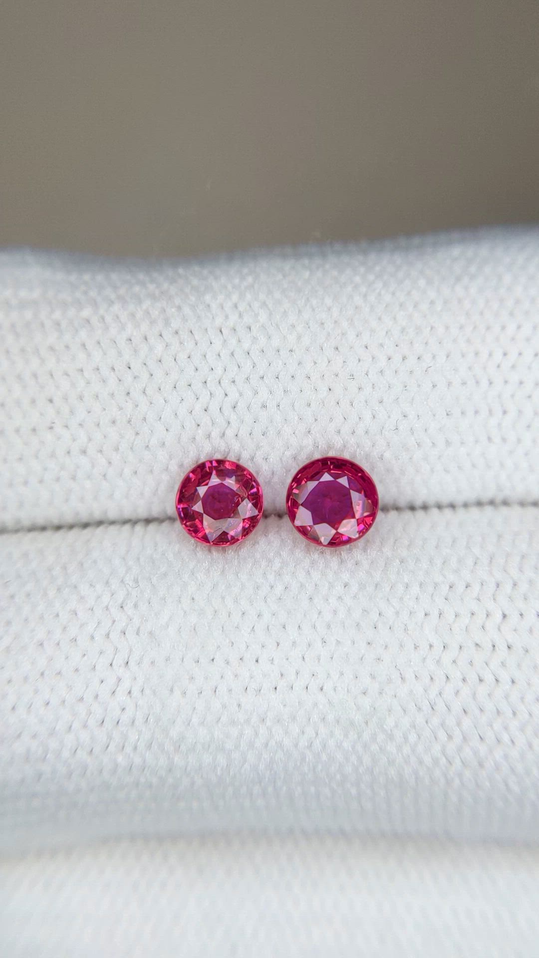 1.31 Ct.Tw.Total Carat Weight Pinkish Red Ruby Pair from Mozambique Size Video