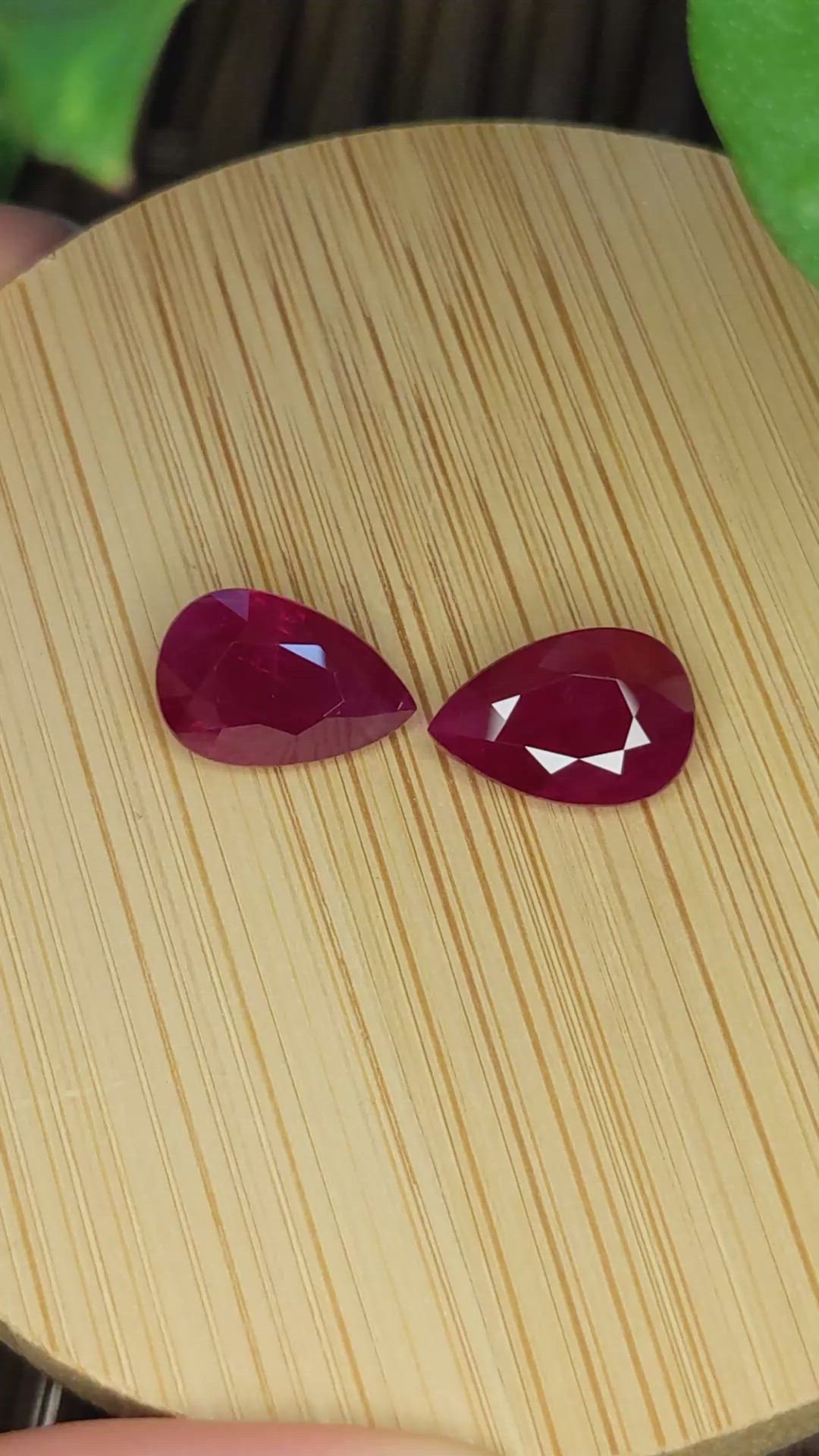 8.26 Ct.Tw.Total Carat Weight Ruby Pair from Burma (Myanmar) Size Video