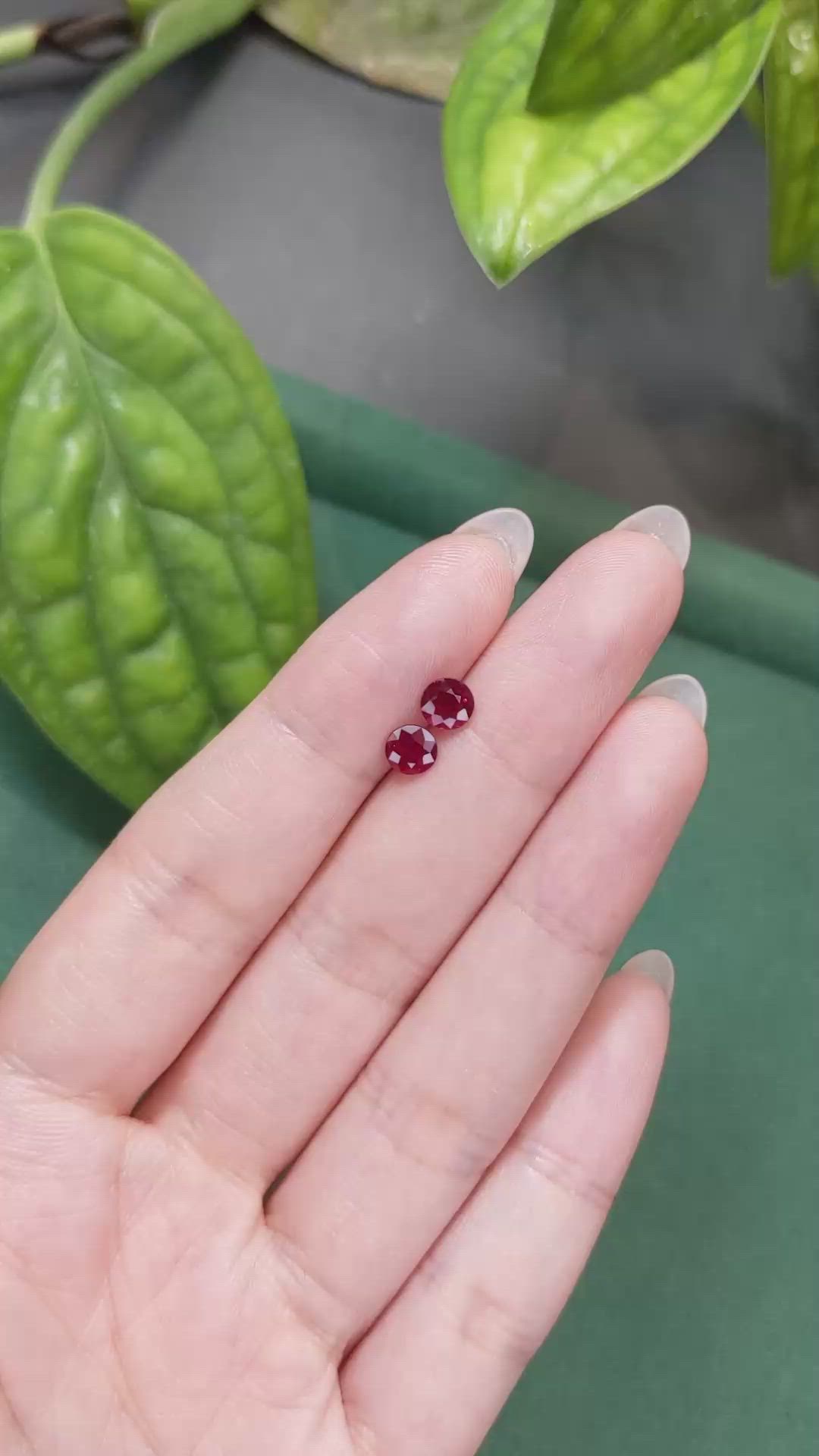 1.26&nbsp;Ct.Tw.Total Carat Weight Ruby Pair from Mozambique Size Video