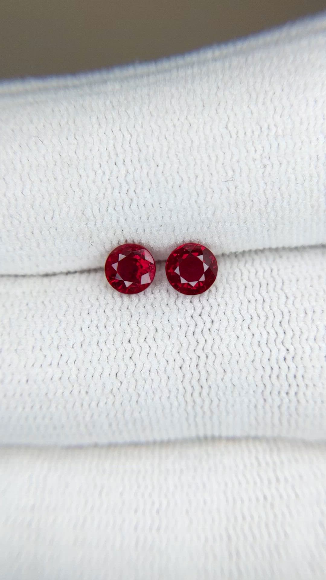 1.13 Ct.Tw.Total Carat Weight Ruby Pair from Mozambique Size Video