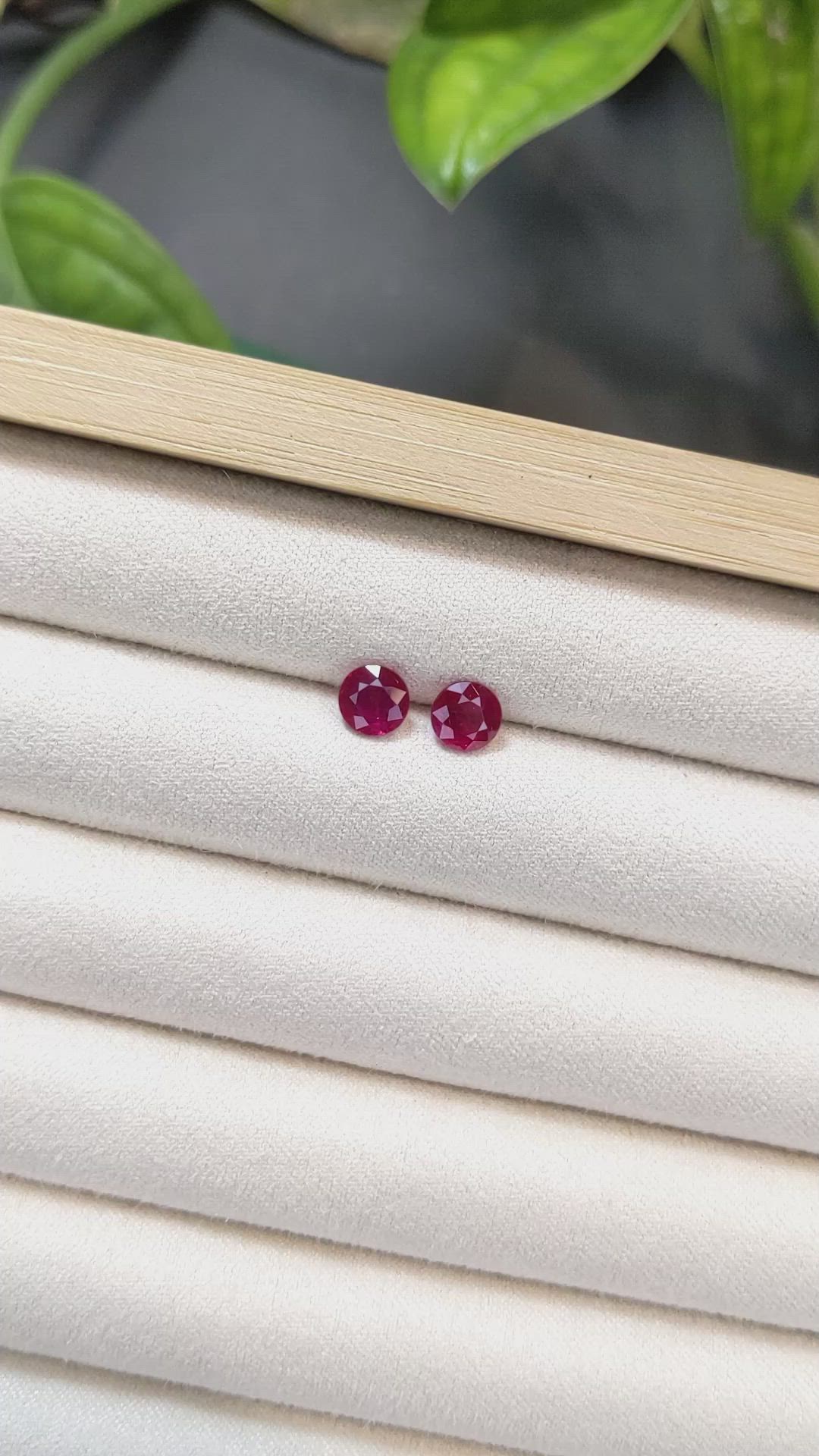 1.89 Ct.Tw.Total Carat Weight Ruby Pair from Mozambique Size Video