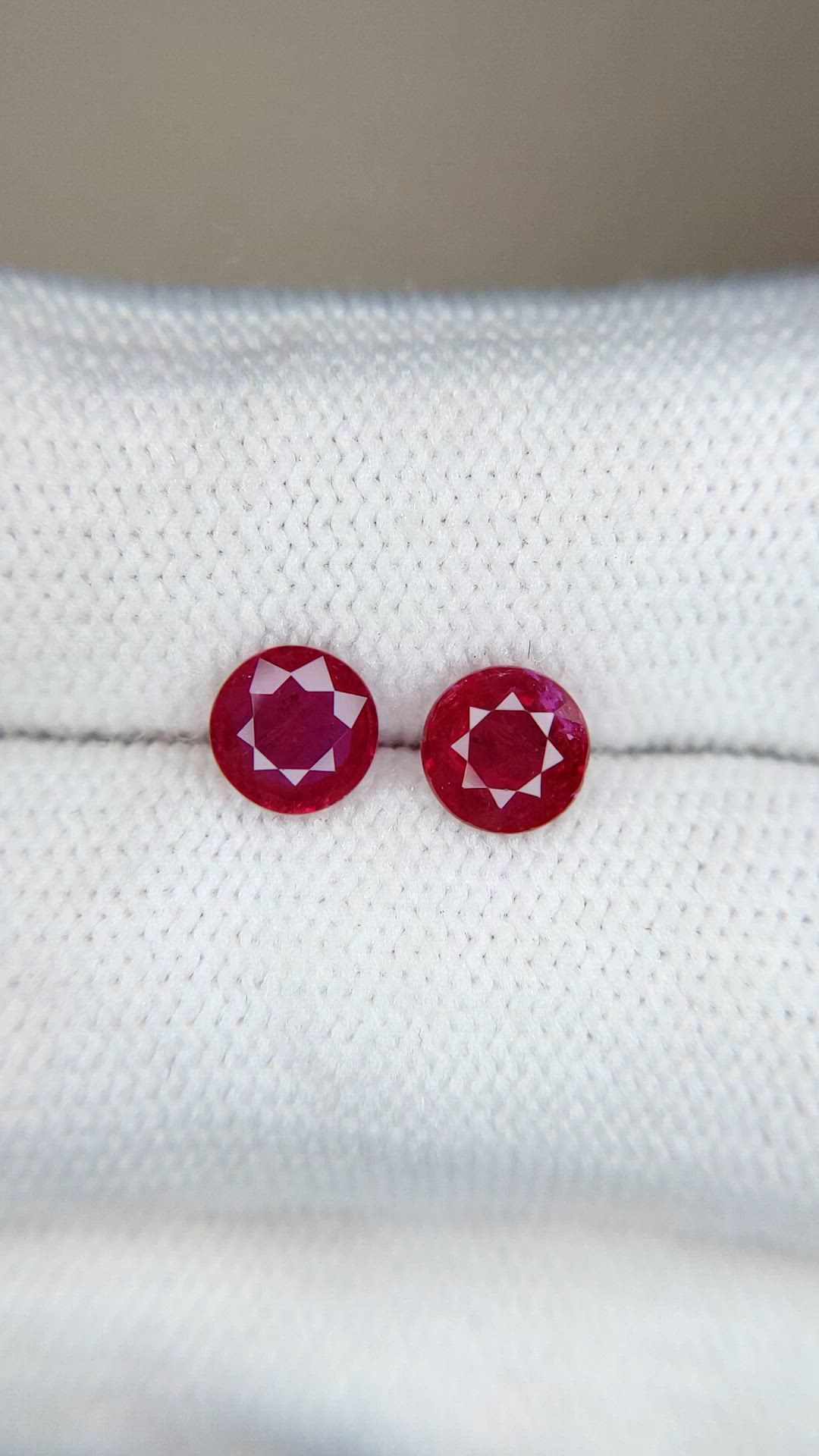 1.89 Ct.Tw.Total Carat Weight Ruby Pair from Mozambique Size Video