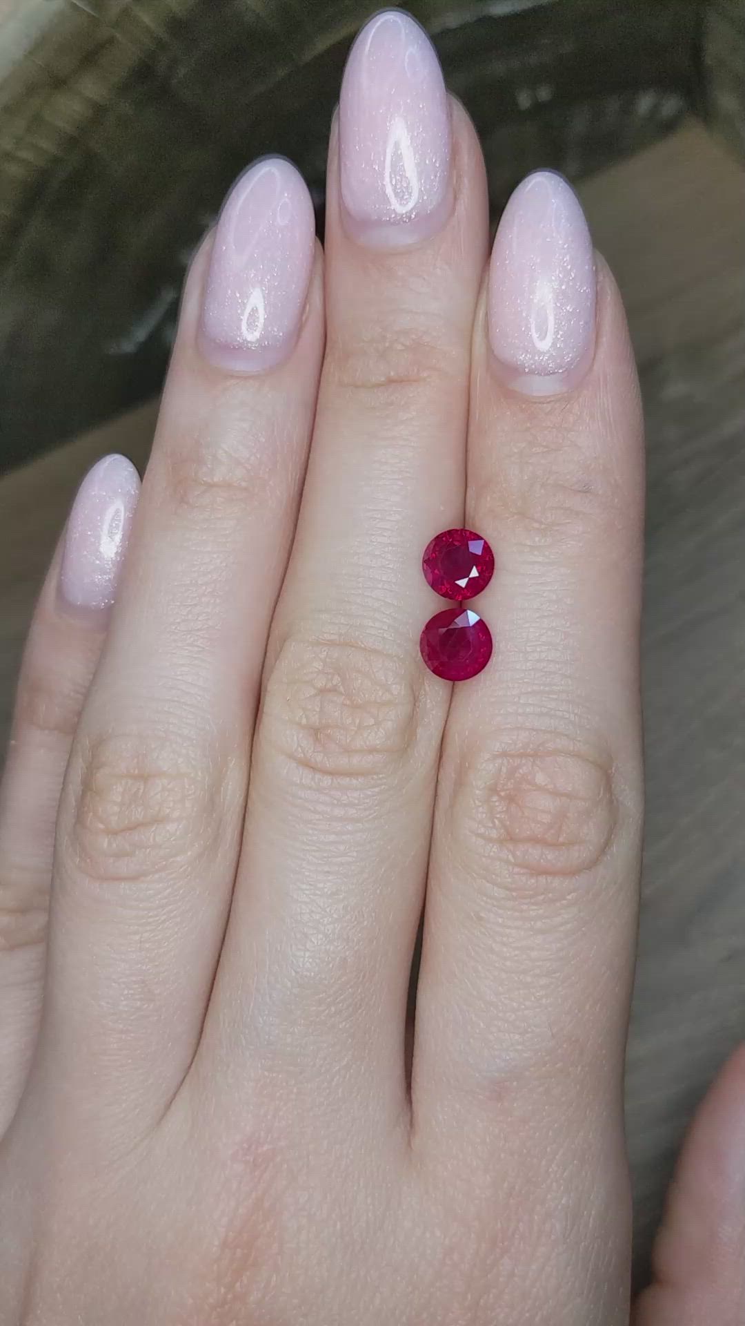 2.41&nbsp;Ct.Tw.Total Carat Weight Ruby Pair from Mozambique Size Video